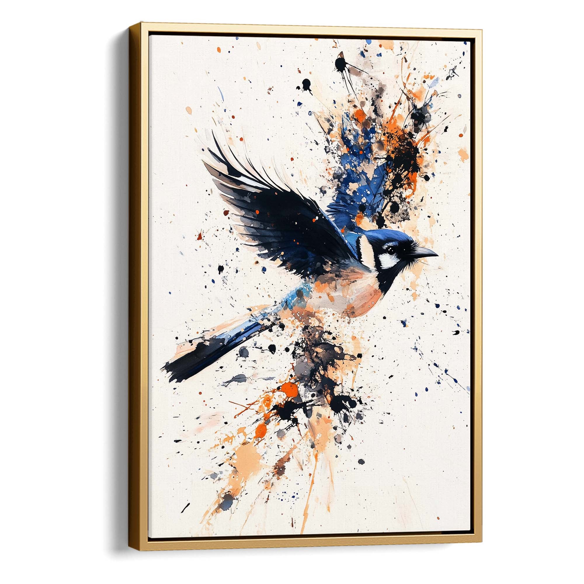 Flying Blue Jay No3 Canvas Print Canvas Art Wildfrog Art