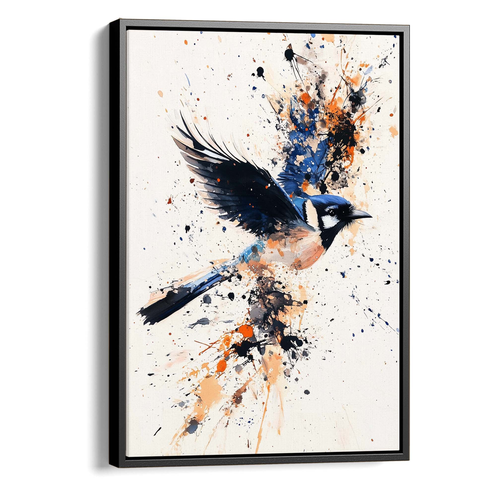 Flying Blue Jay No3 Canvas Print Canvas Art Wildfrog Art