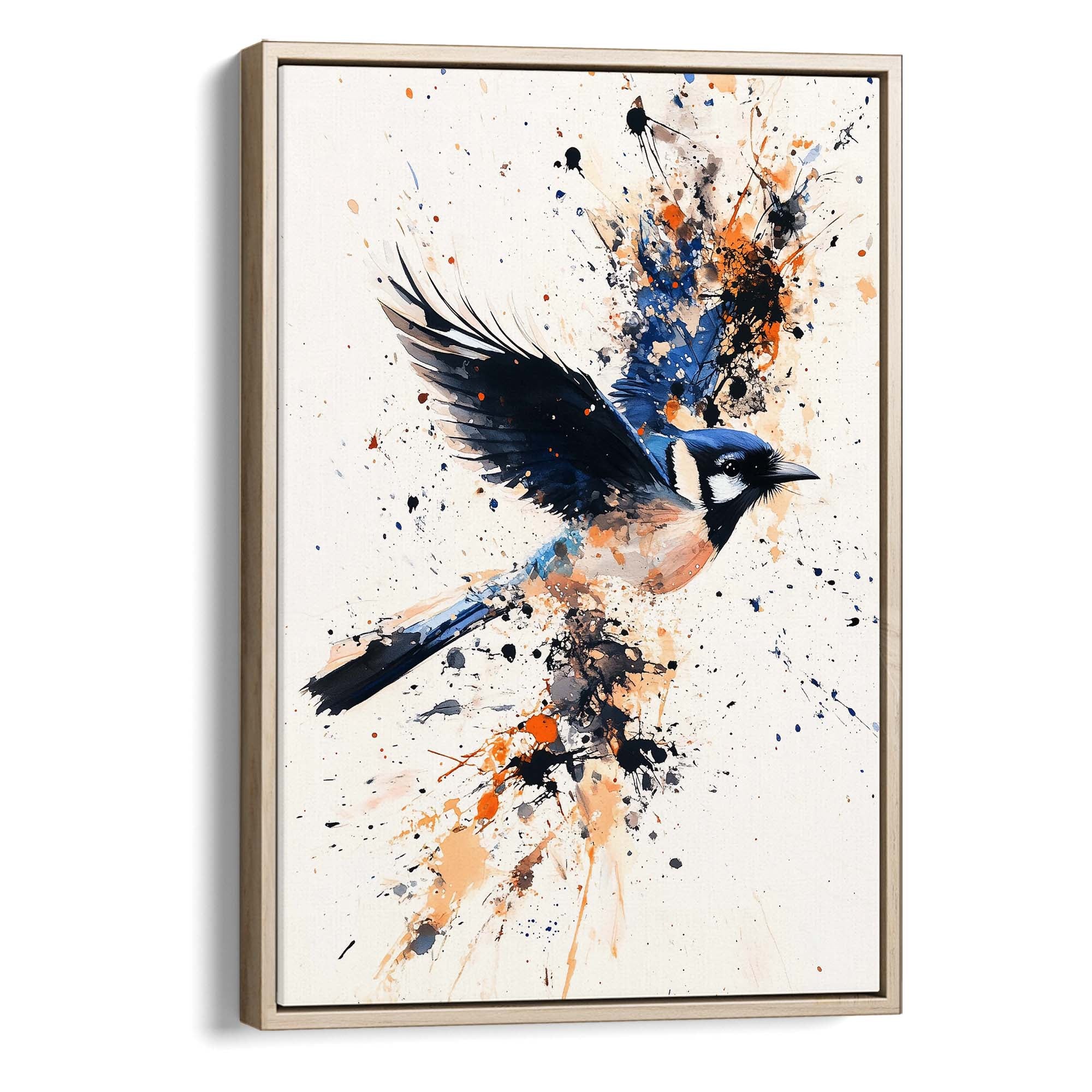 Flying Blue Jay No3 Canvas Print Canvas Art Wildfrog Art