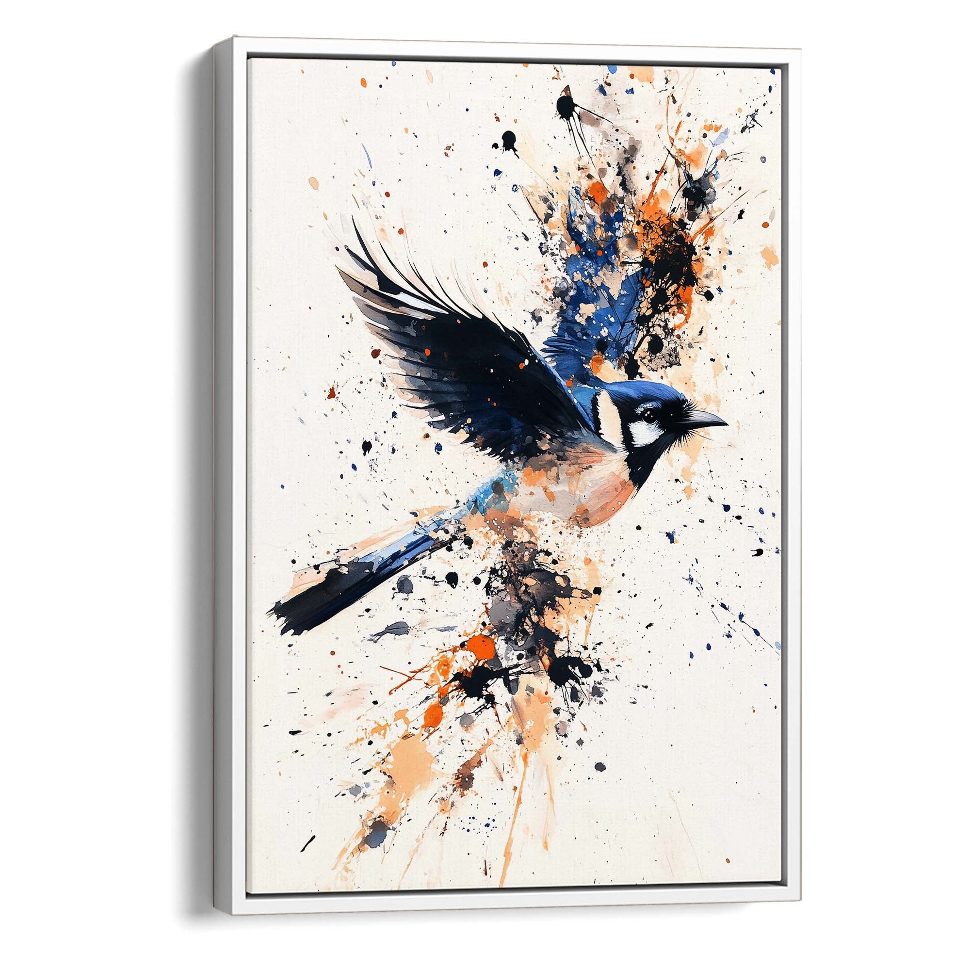 Flying Blue Jay No3 Canvas Print Canvas Art Wildfrog Art