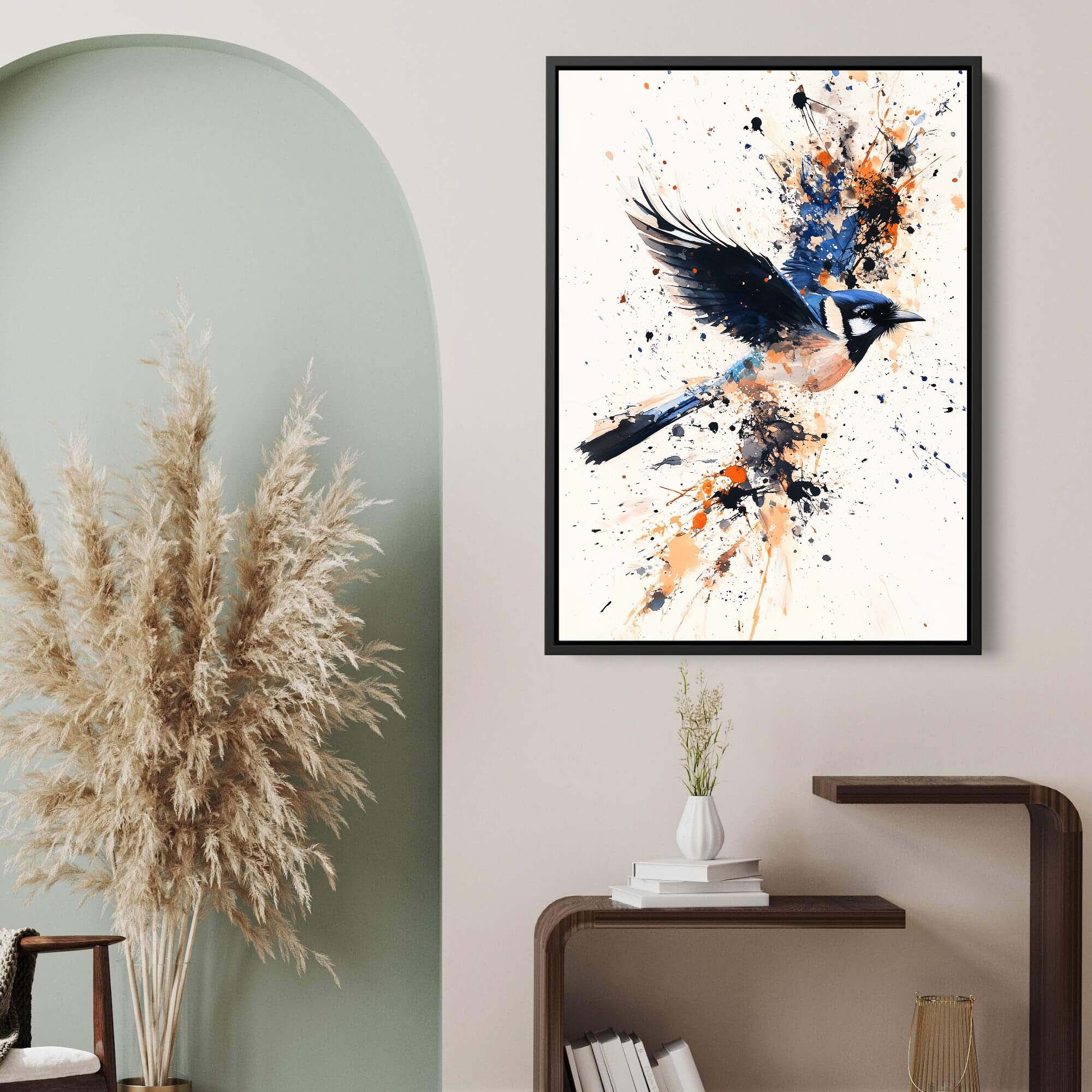 Flying Blue Jay No3 Canvas Print Canvas Art Wildfrog Art