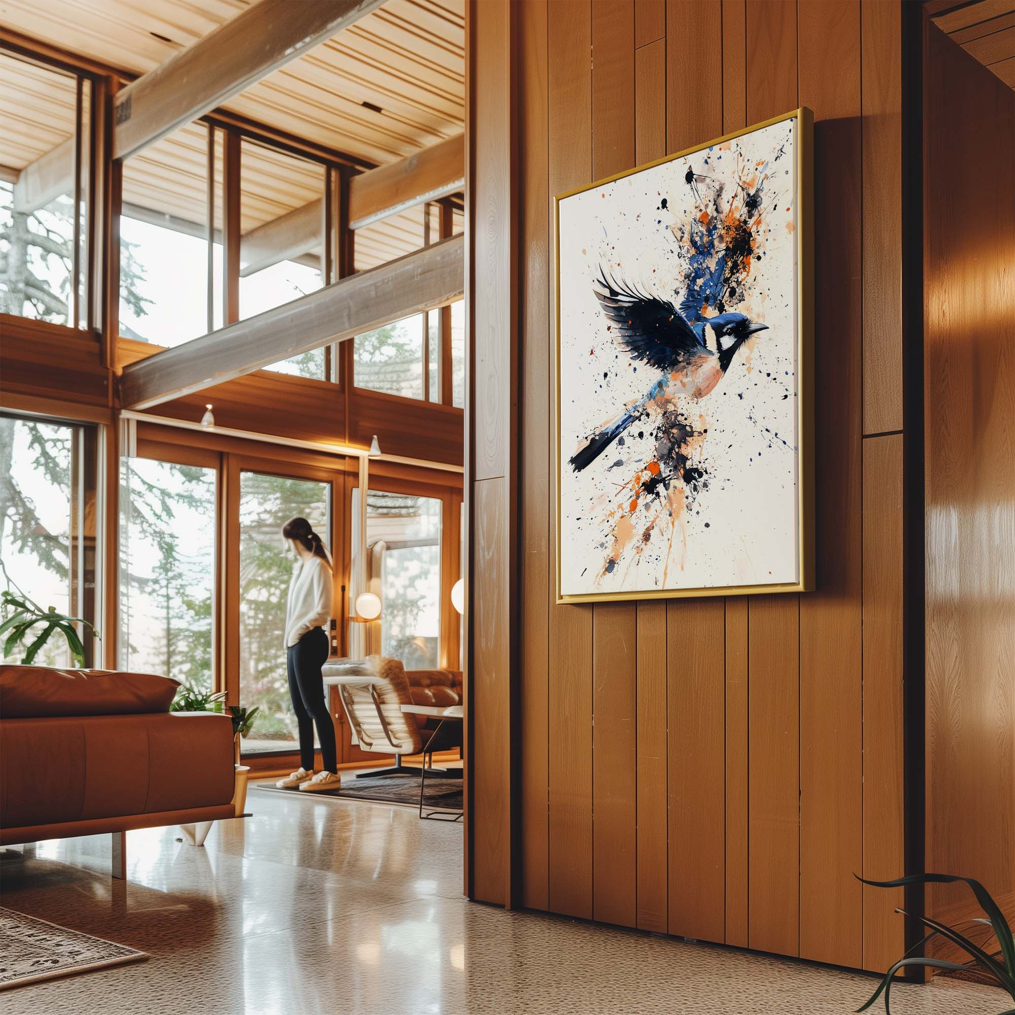 Flying Blue Jay No3 Canvas Print Canvas Art Wildfrog Art