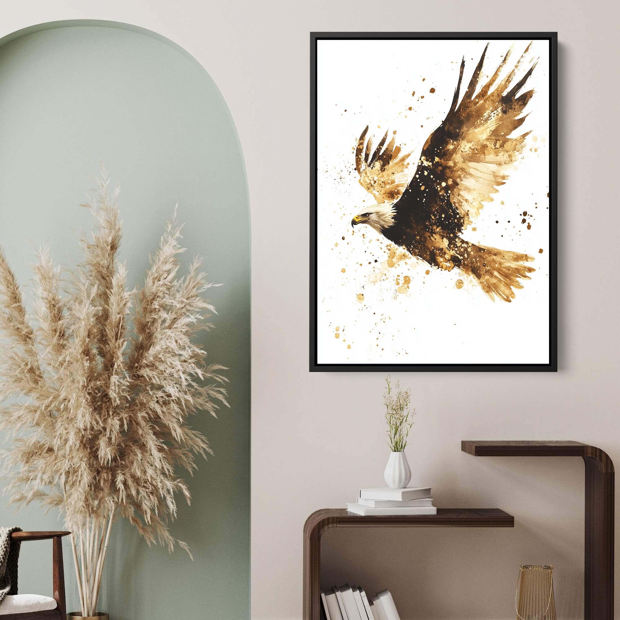 Flying Eagle Splash Canvas Print Canvas Art Wildfrog Art
