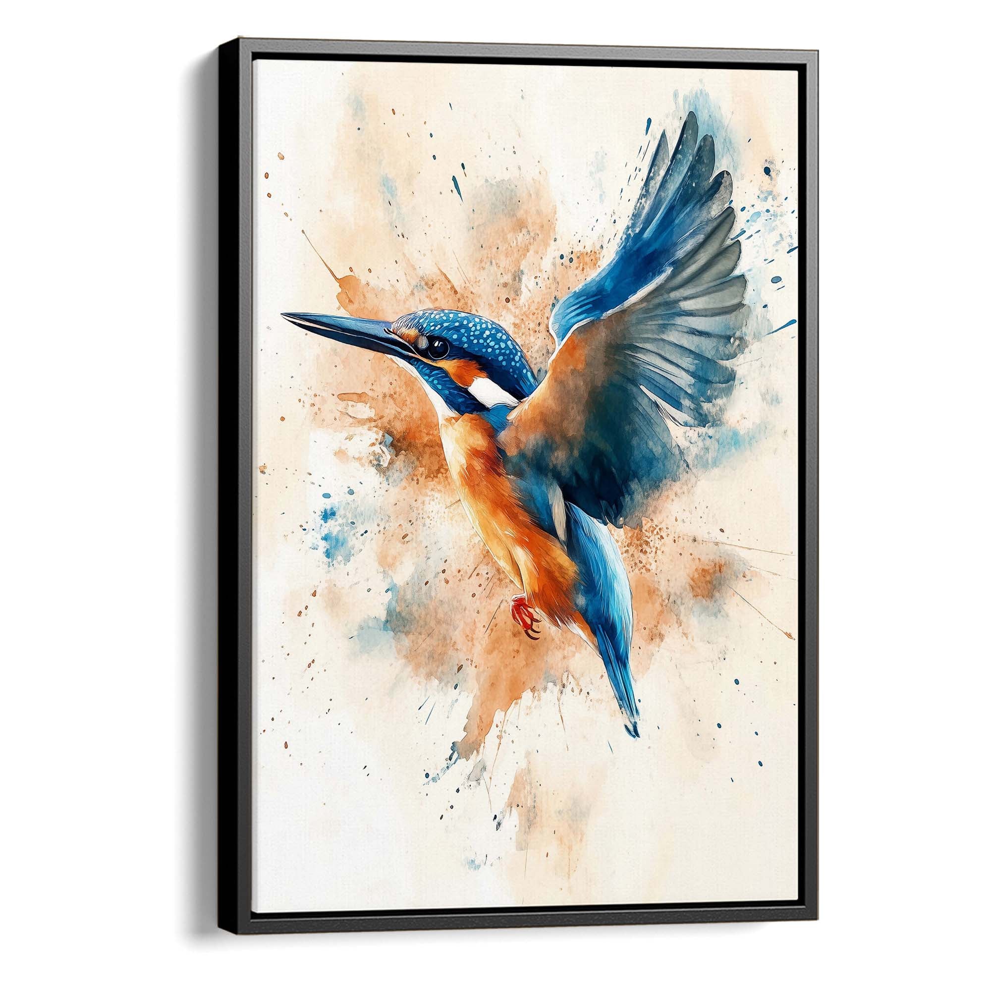 Flying Kingfisher No1 Canvas Print Canvas Art Wildfrog Art