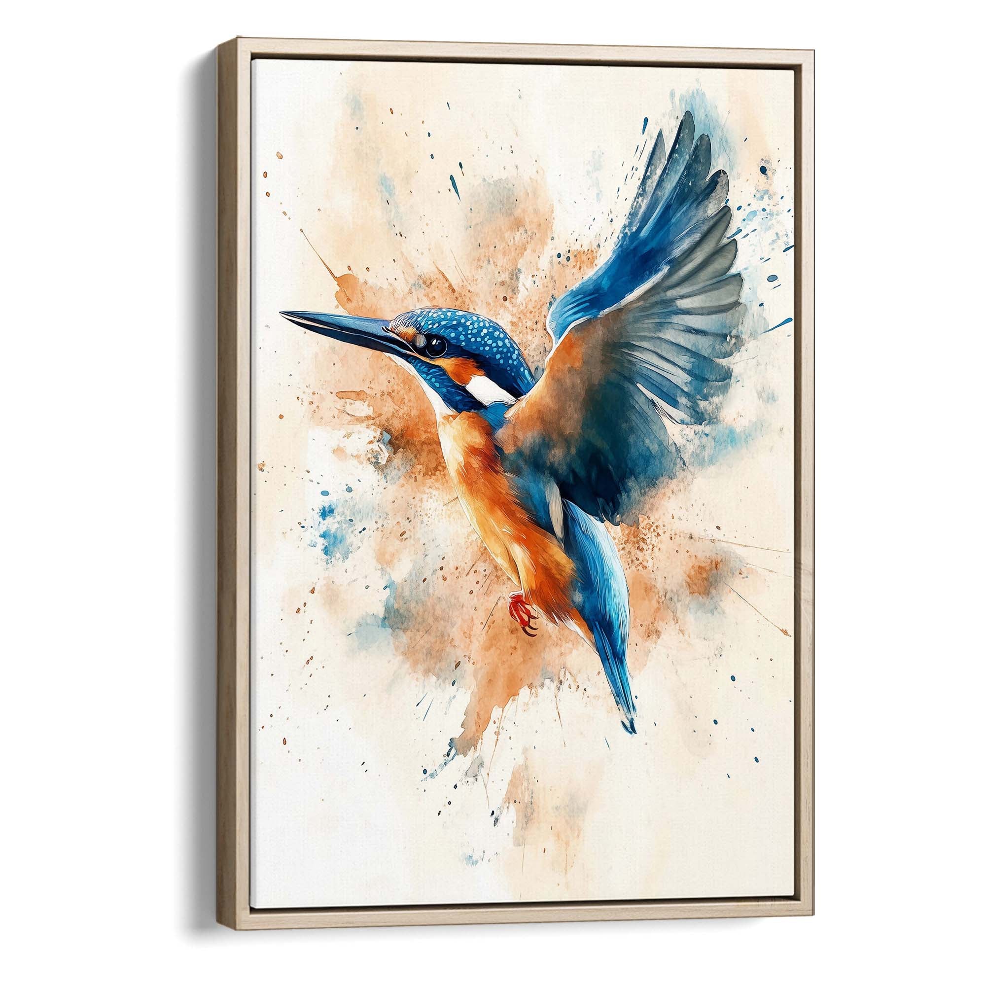 Flying Kingfisher No1 Canvas Print Canvas Art Wildfrog Art