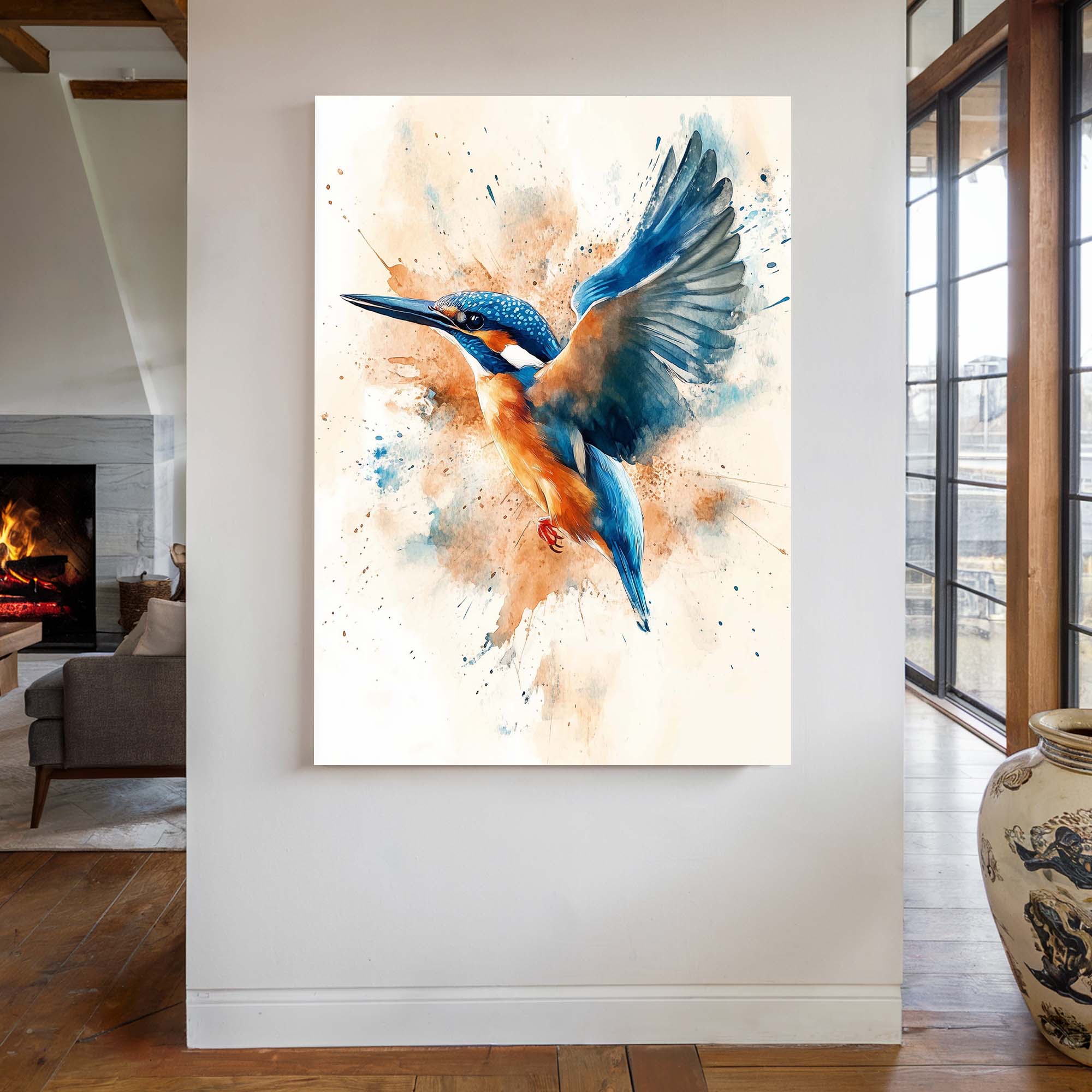 Flying Kingfisher No1 Canvas Print Canvas Art Wildfrog Art