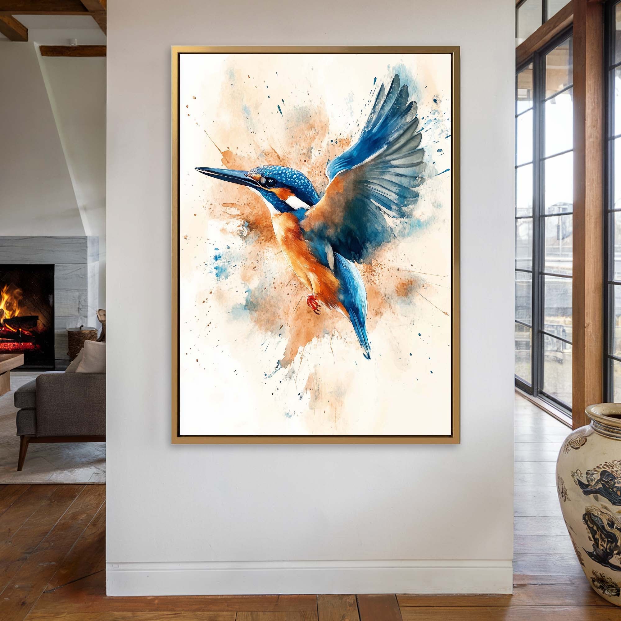 Flying Kingfisher No1 Canvas Print Canvas Art Wildfrog Art