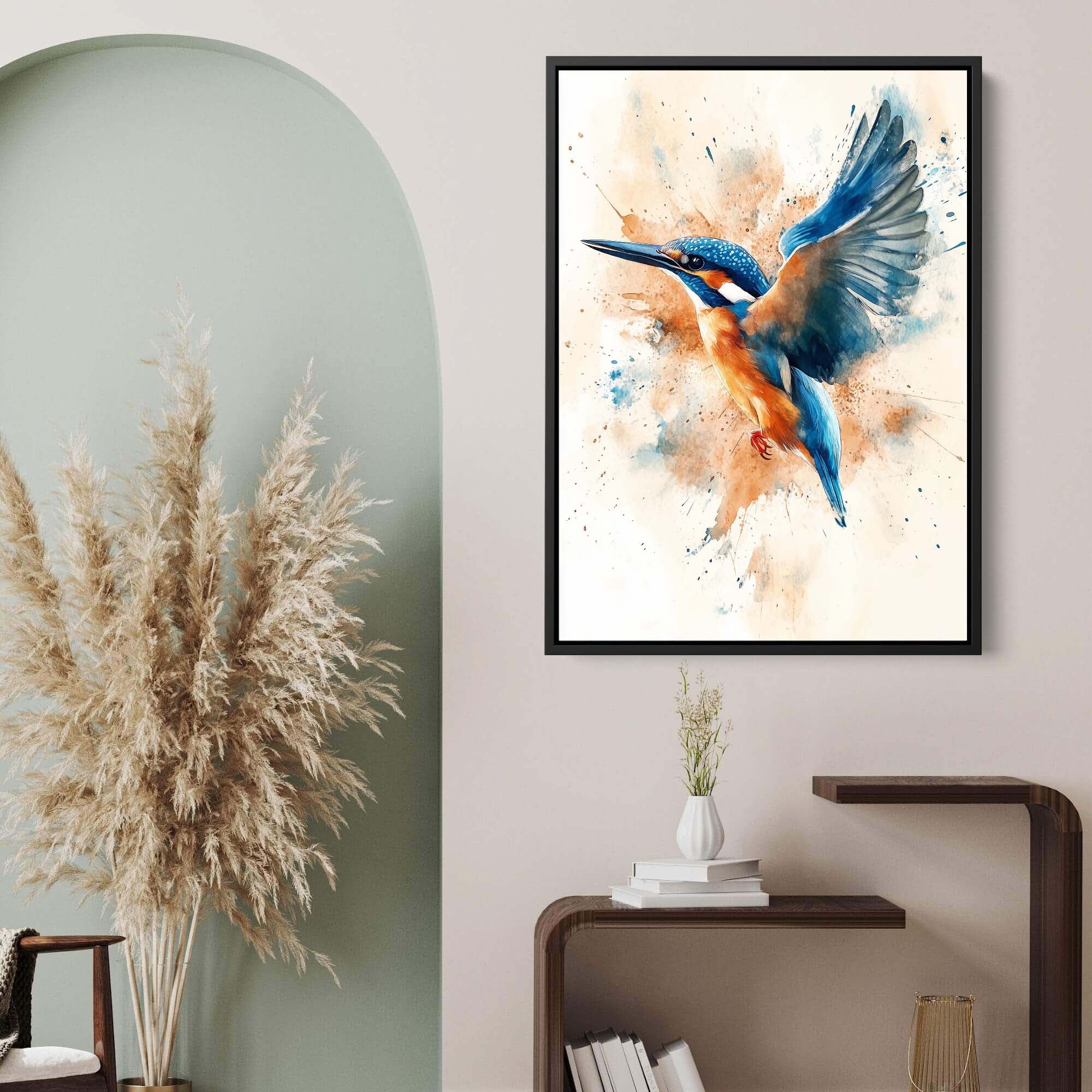 Flying Kingfisher No1 Canvas Print Canvas Art Wildfrog Art