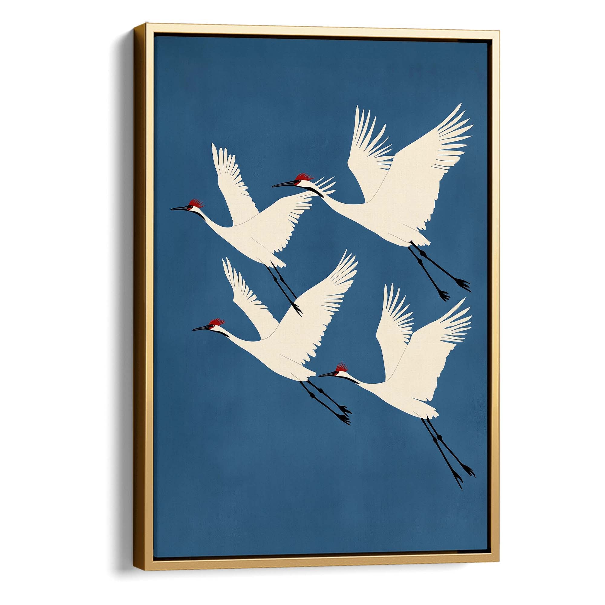 Four Red Crested Cranes Canvas Print Canvas Art Wildfrog Art