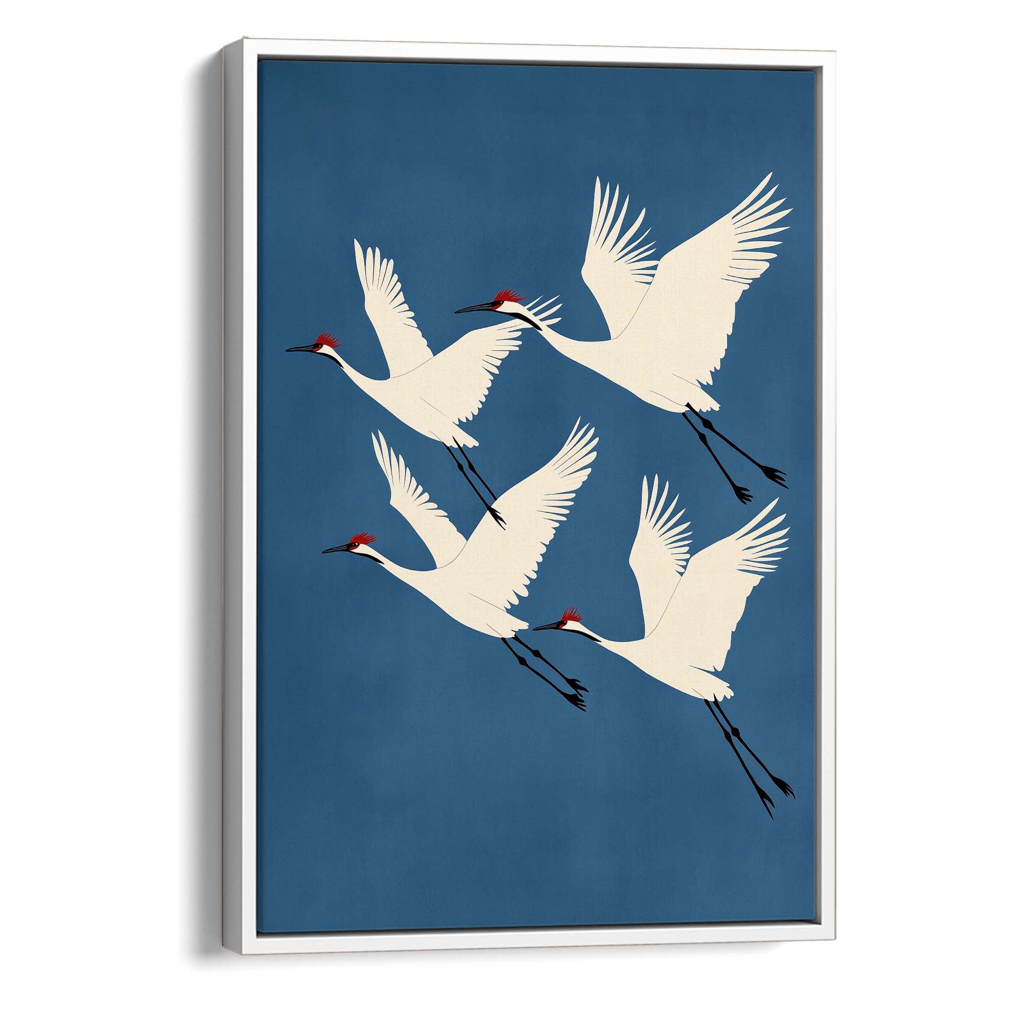 Four Red Crested Cranes Canvas Print Canvas Art Wildfrog Art