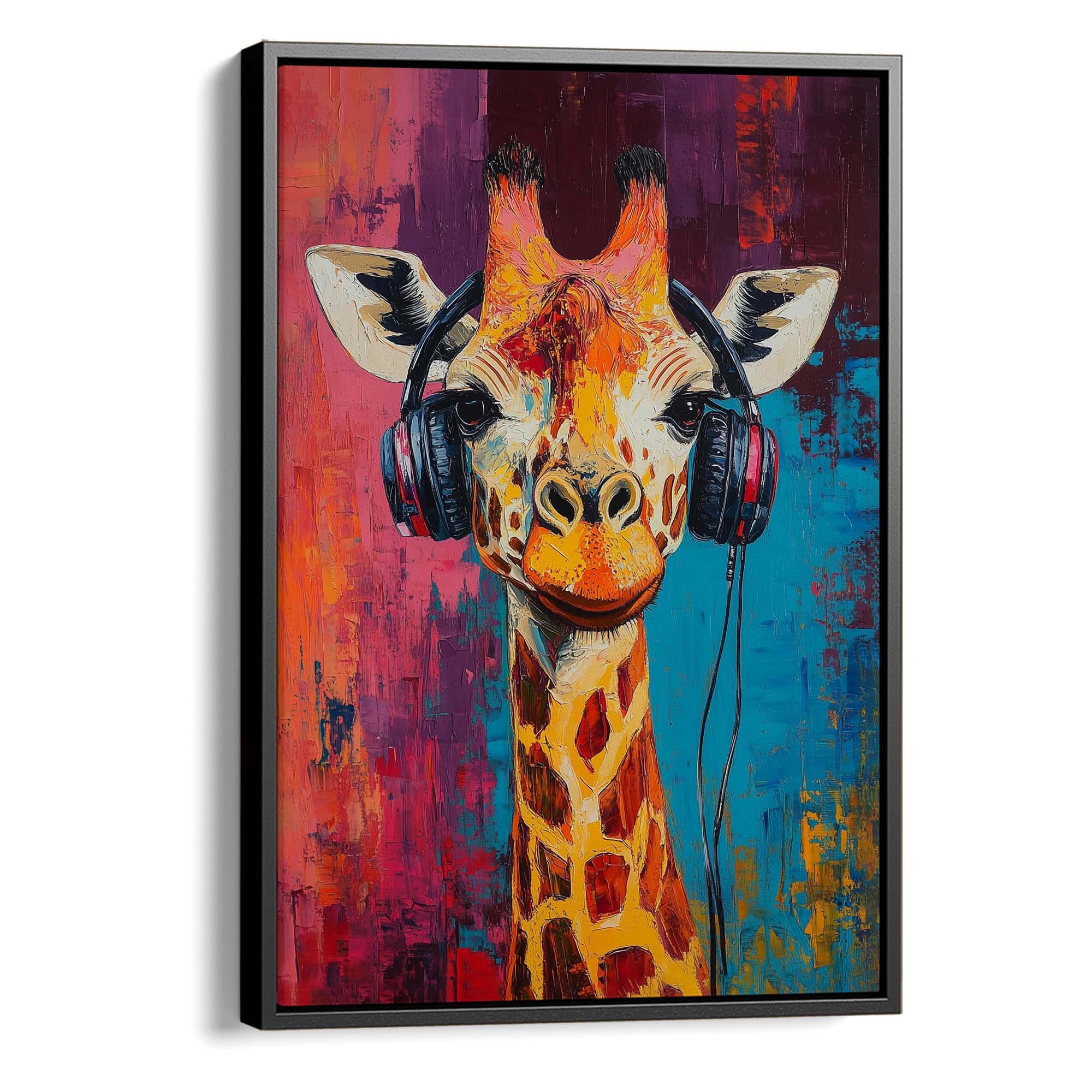 Giraffe DJ No1 Canvas Print