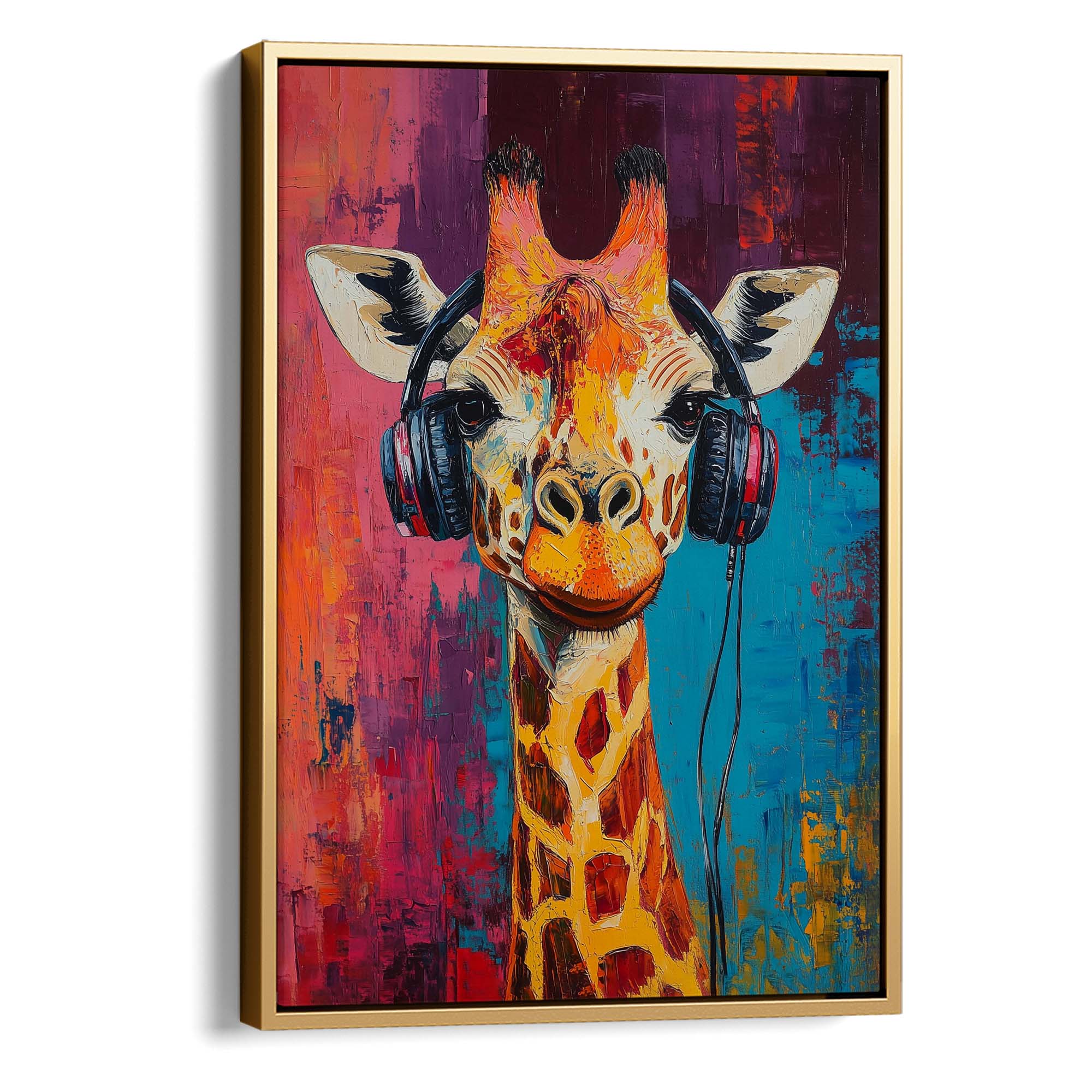 Giraffe DJ No1 Canvas Print