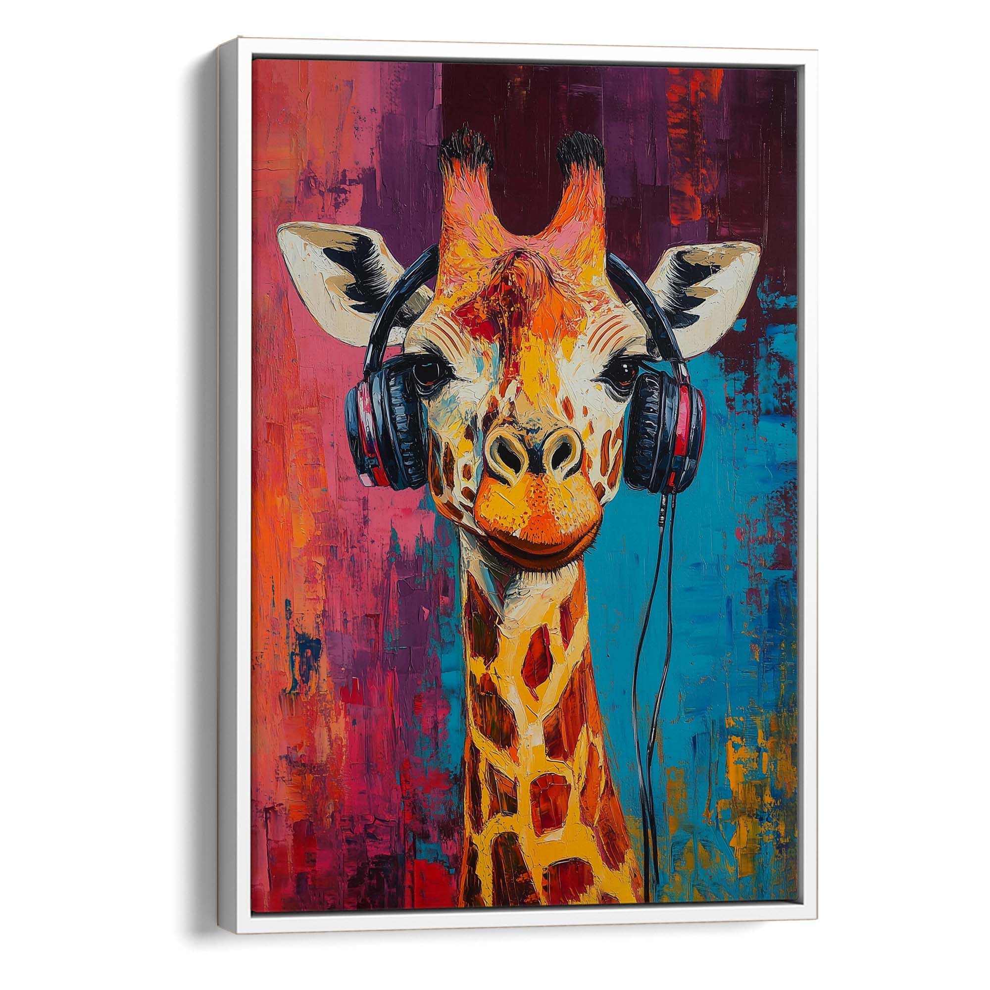 Giraffe DJ No1 Canvas Print