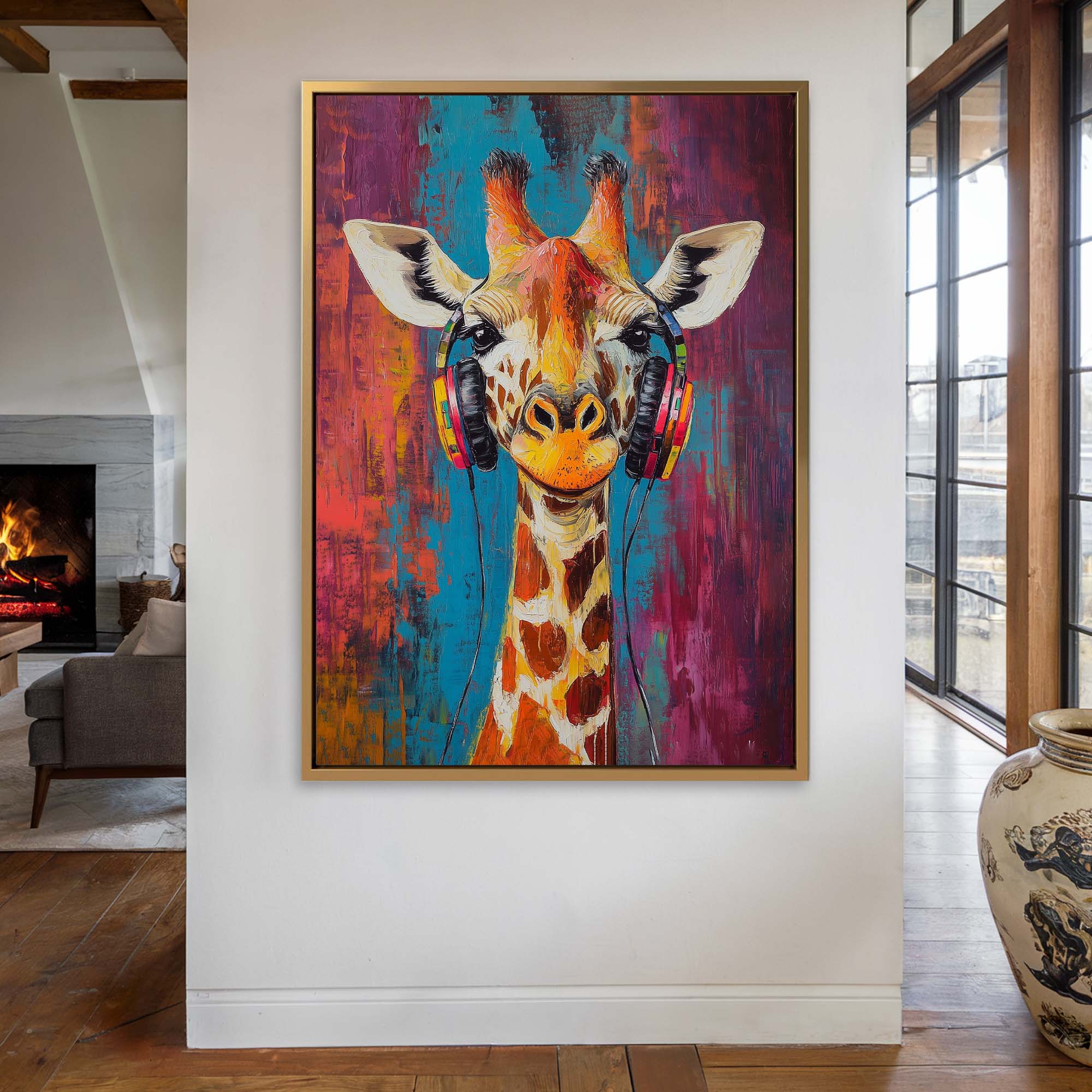Giraffe DJ No2 Canvas Print