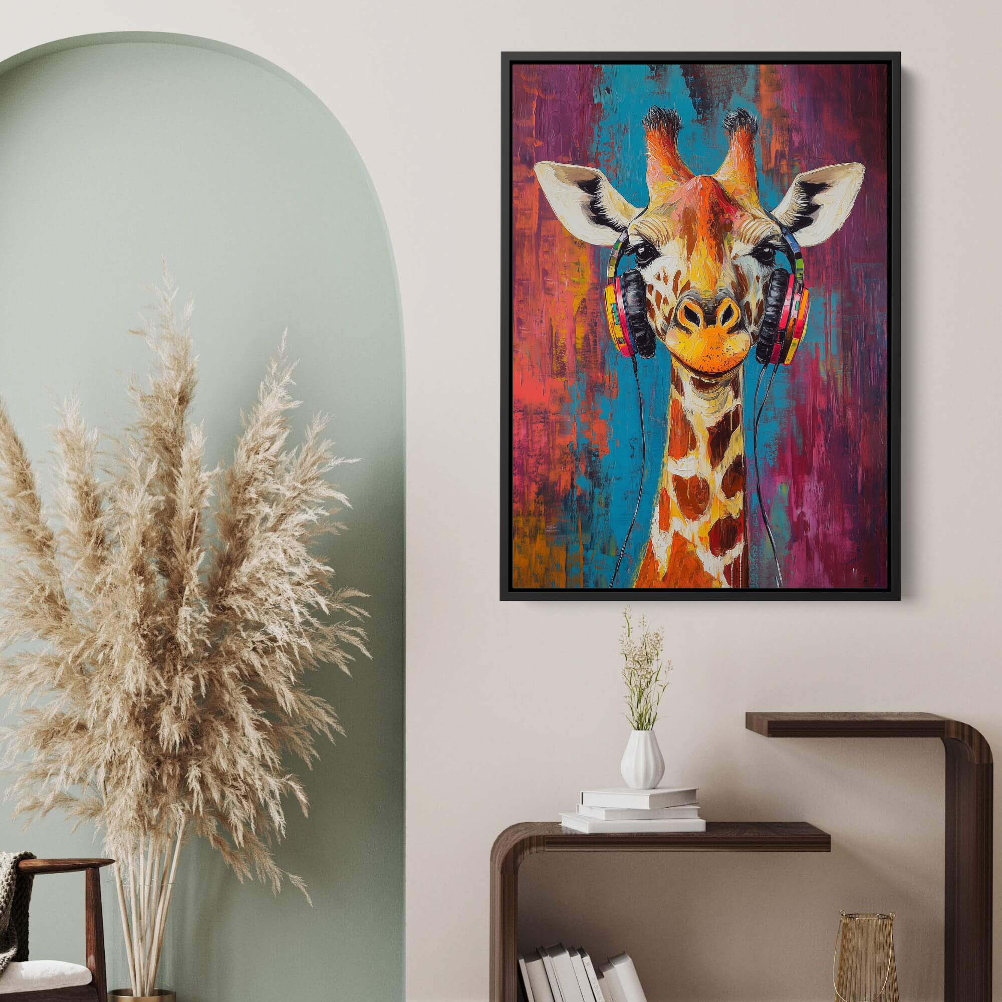 Giraffe DJ No2 Canvas Print