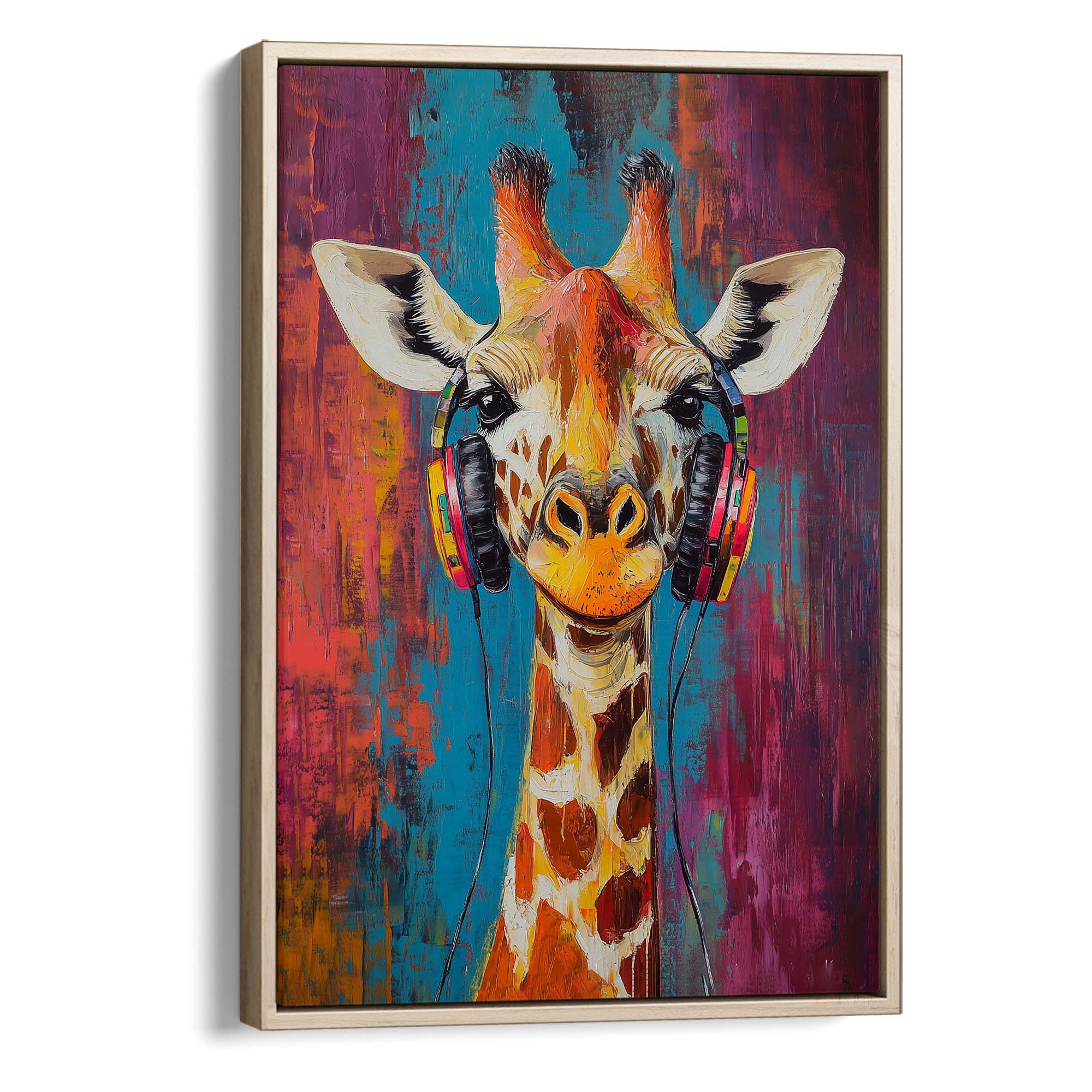 Giraffe DJ No2 Canvas Print