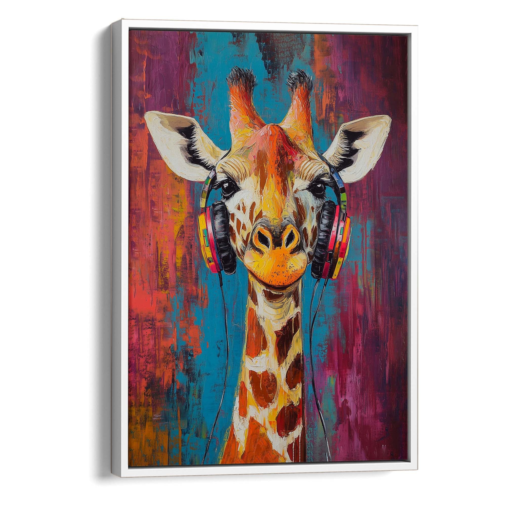 Giraffe DJ No2 Canvas Print