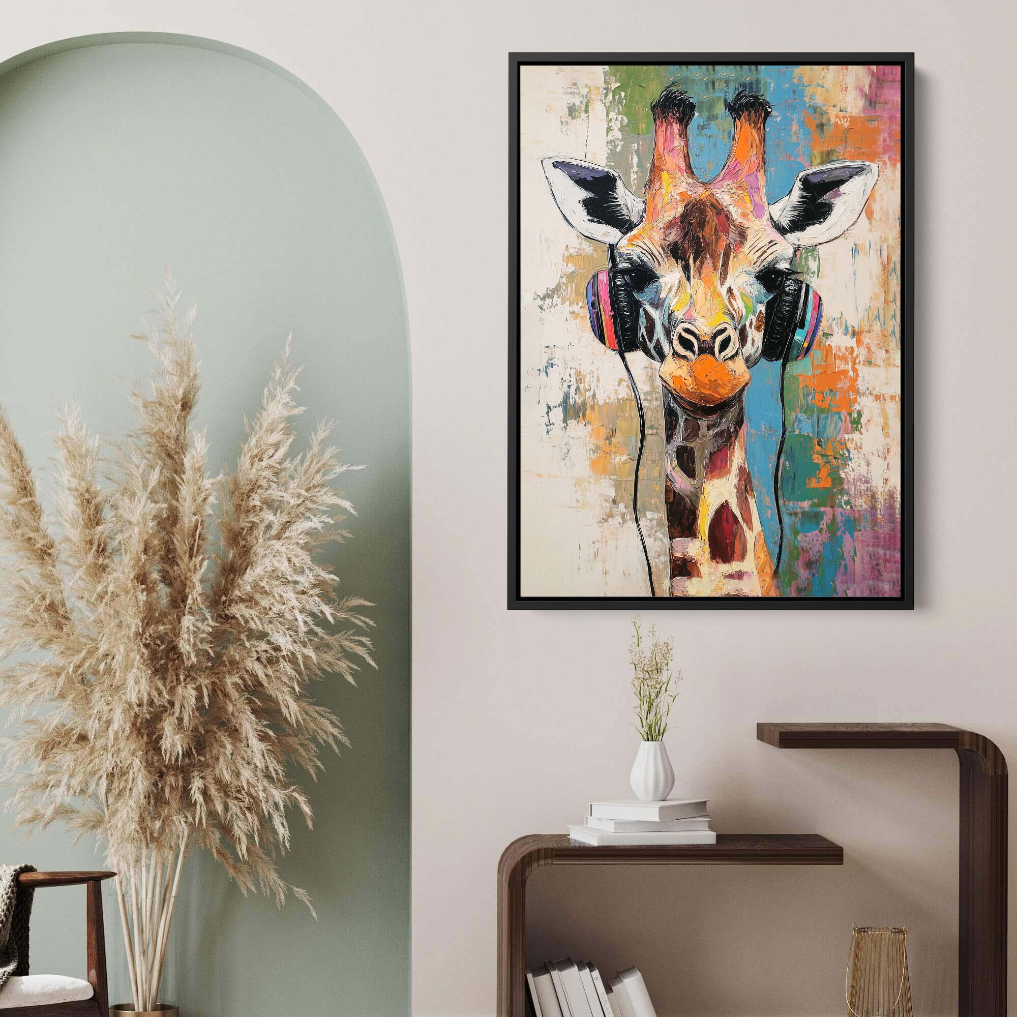 Giraffe DJ No4 Canvas Print