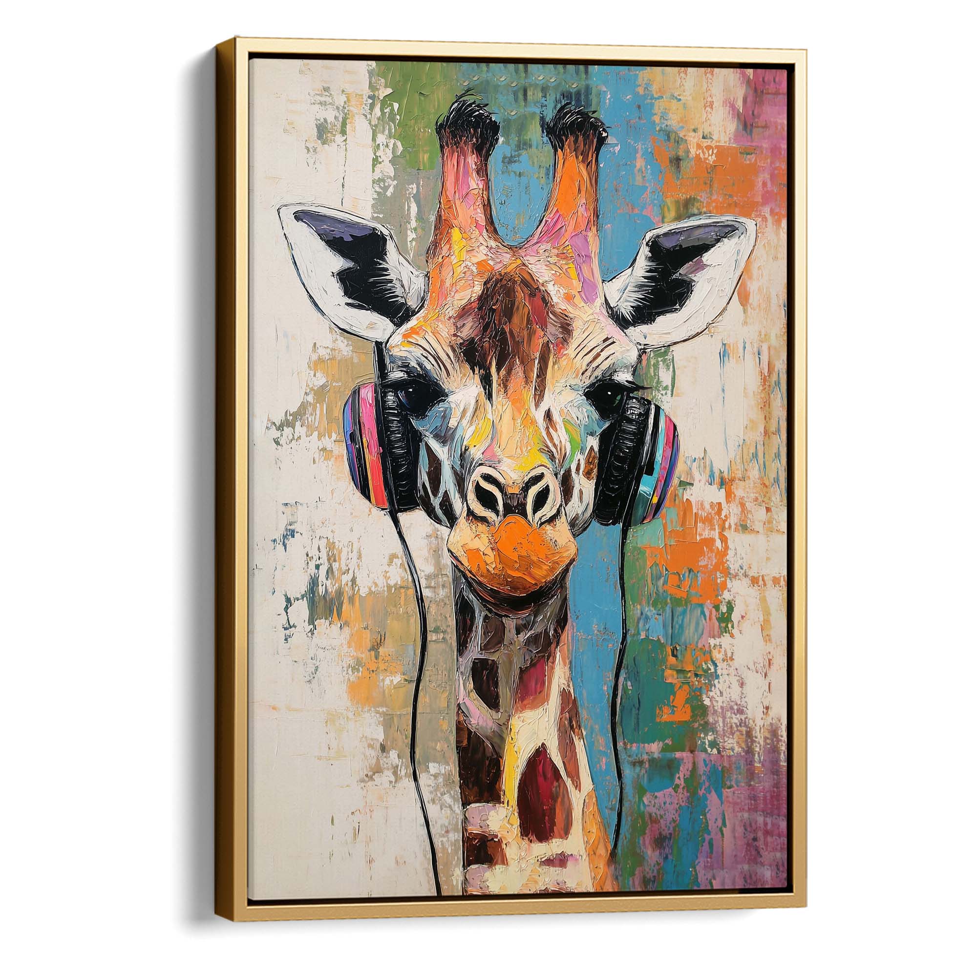 Giraffe DJ No4 Canvas Print