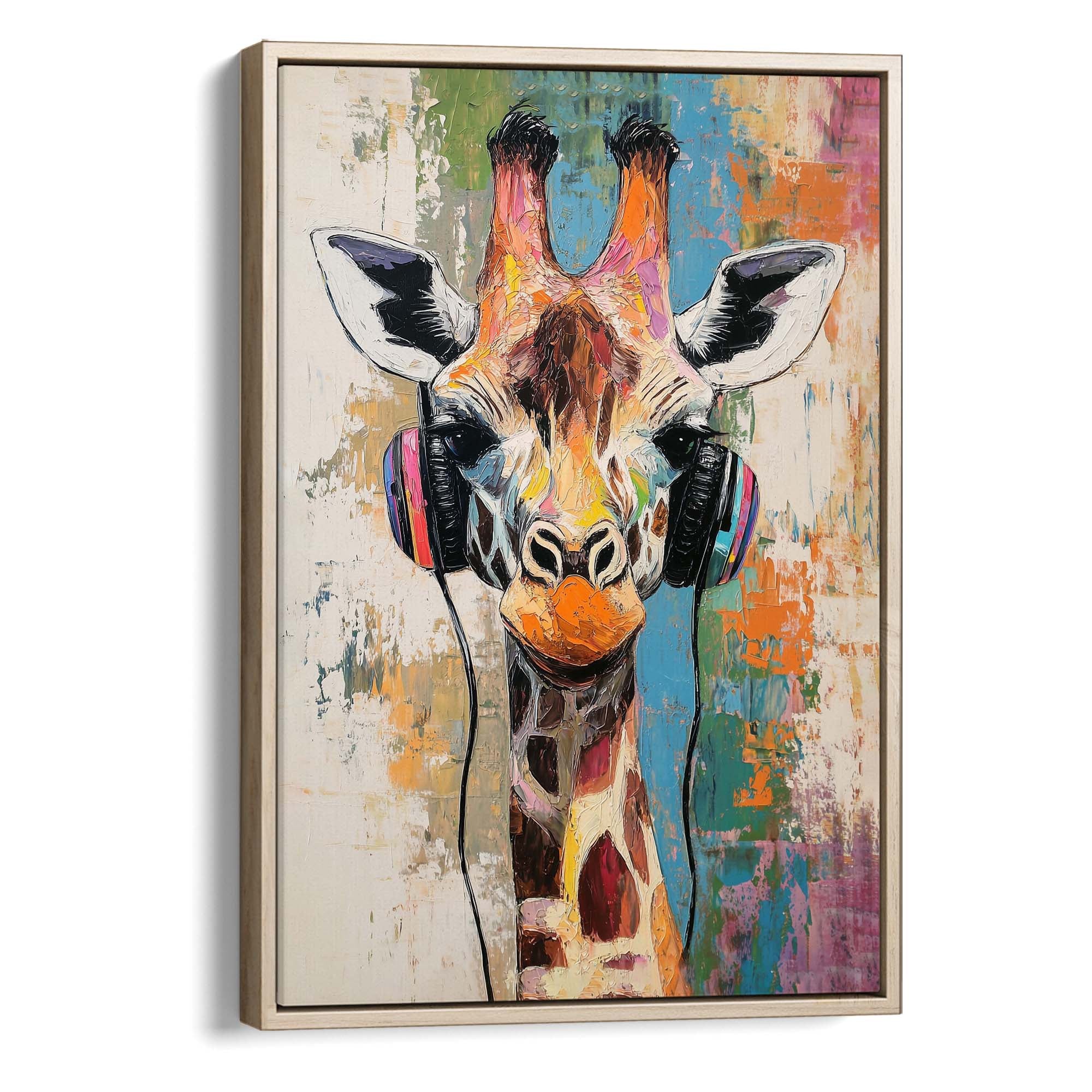 Giraffe DJ No4 Canvas Print