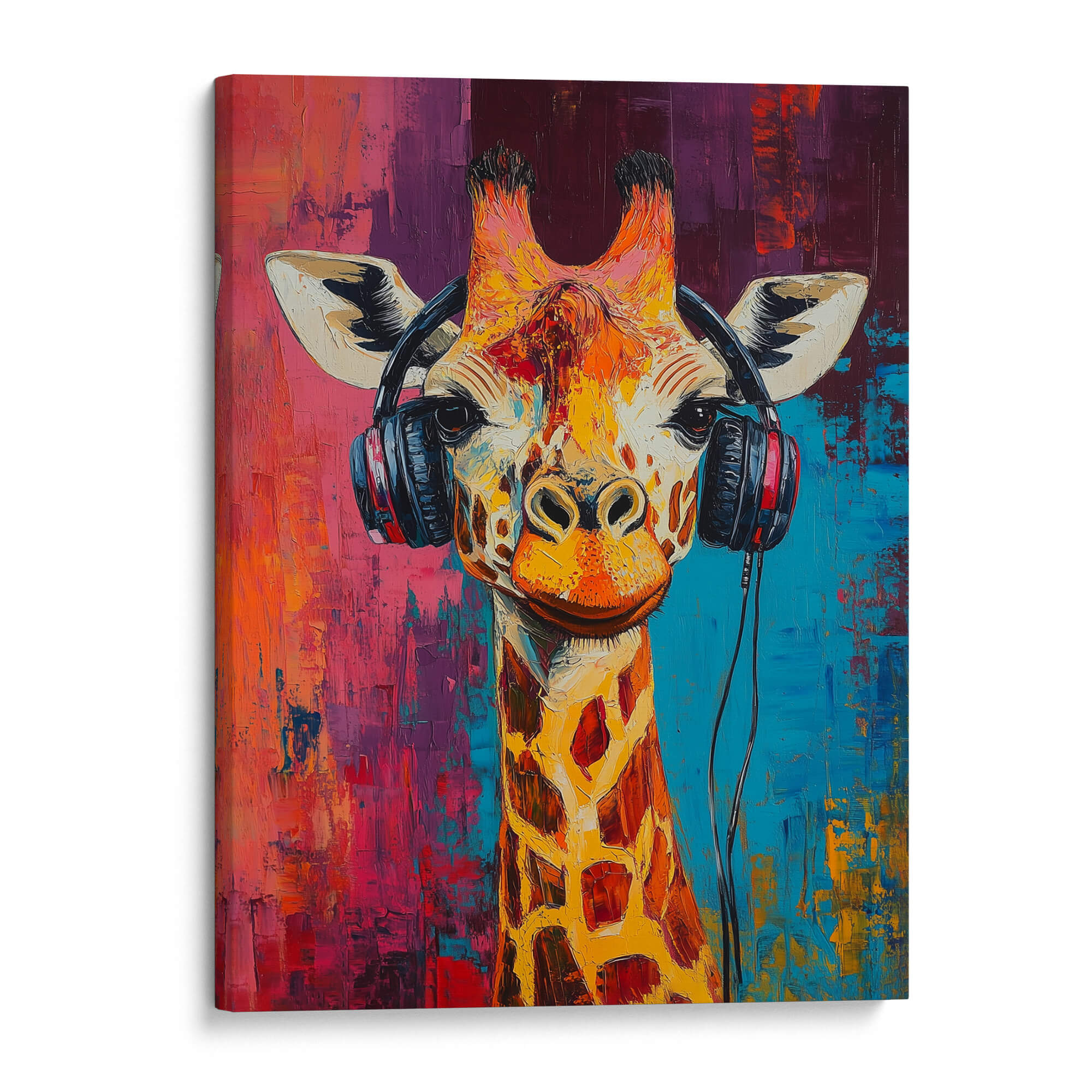 Giraffe DJ No1 Canvas Print