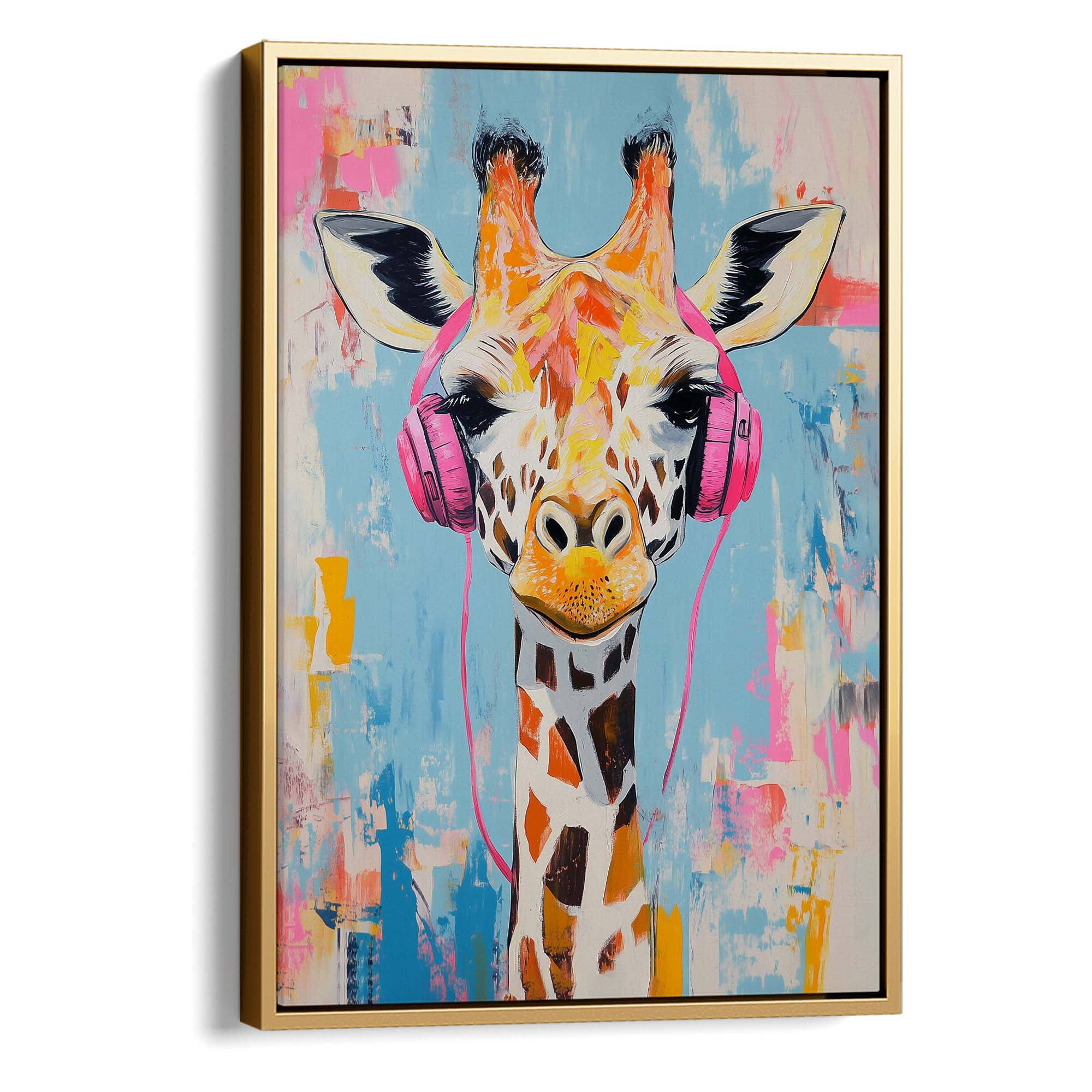Giraffe Pink DJ No2 Canvas Print
