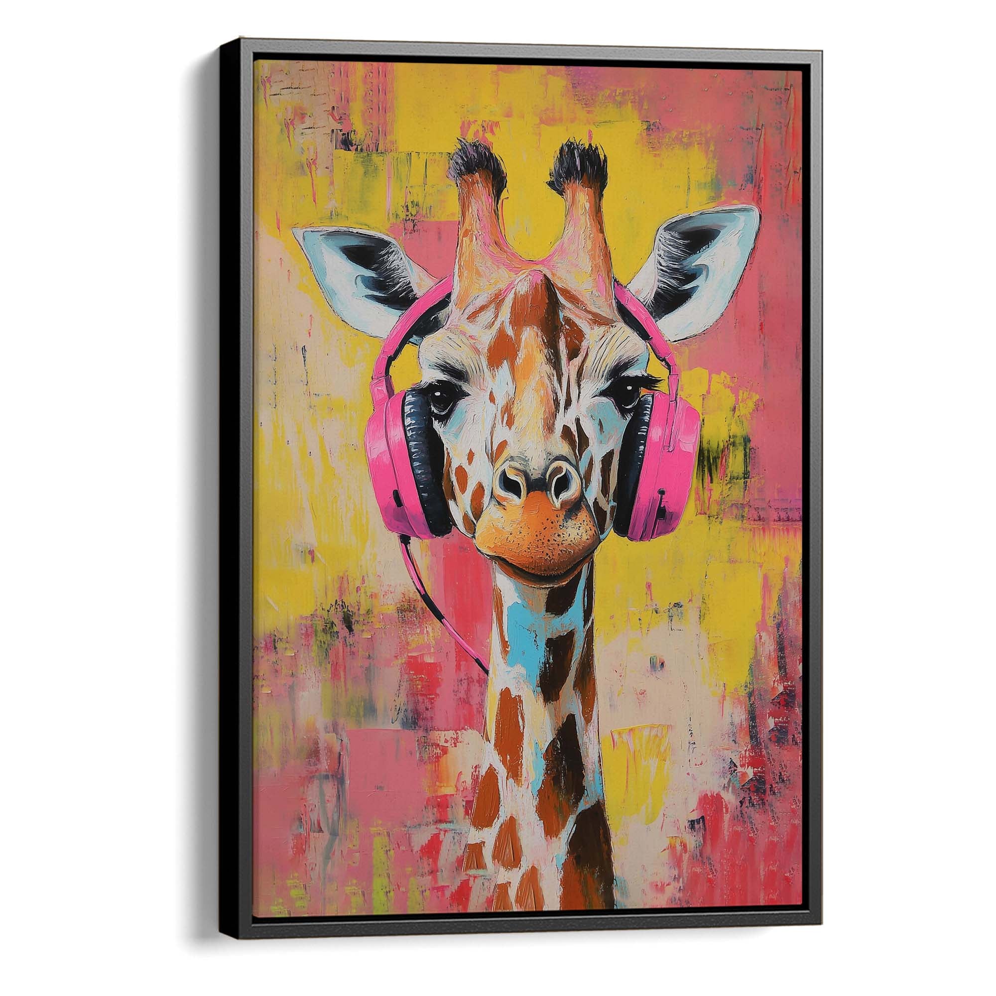 Giraffe Pink DJ Canvas Print