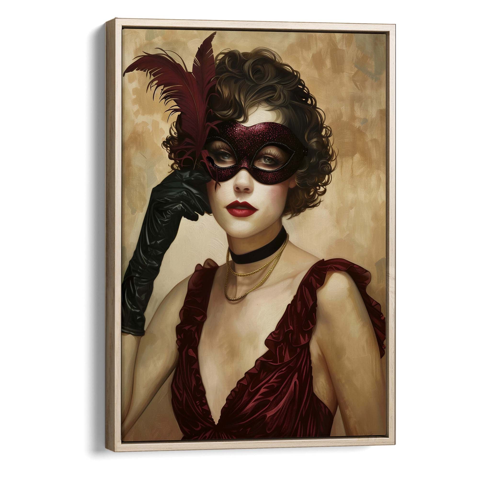 Glitter Mask and Curls Canvas Print Canvas Art Wildfrog Art