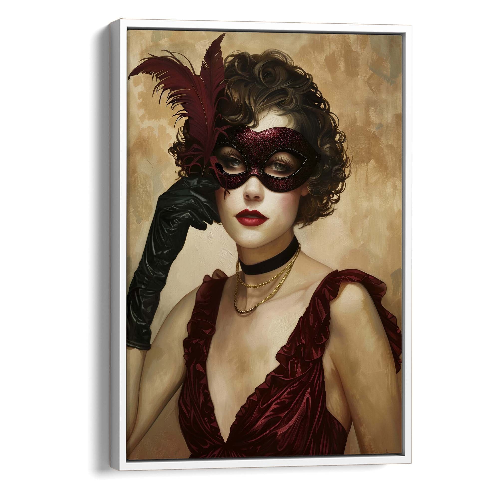 Glitter Mask and Curls Canvas Print Canvas Art Wildfrog Art