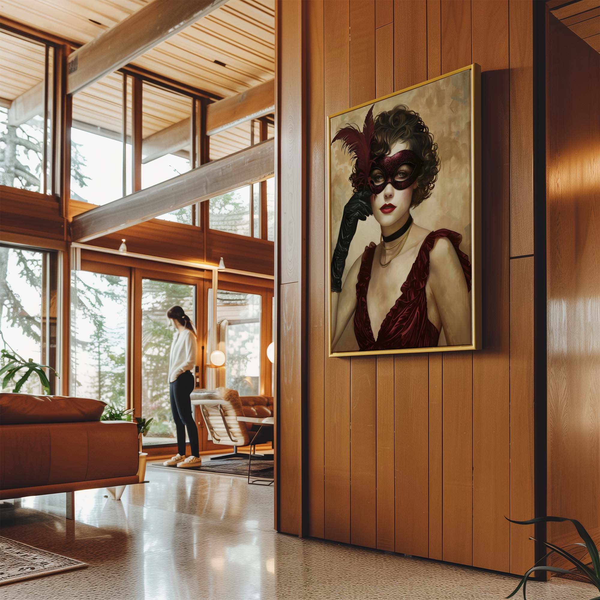 Glitter Mask and Curls Canvas Print Canvas Art Wildfrog Art