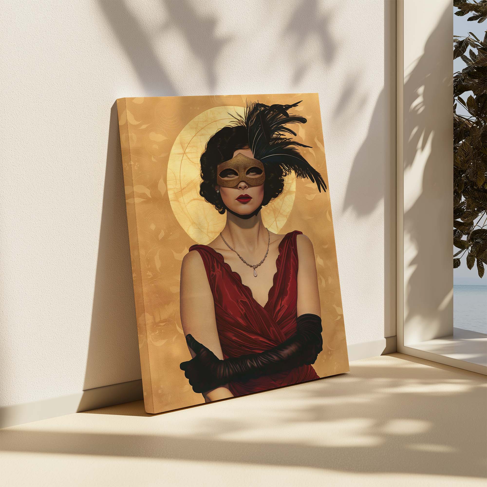 Masked Lady Canvas Print