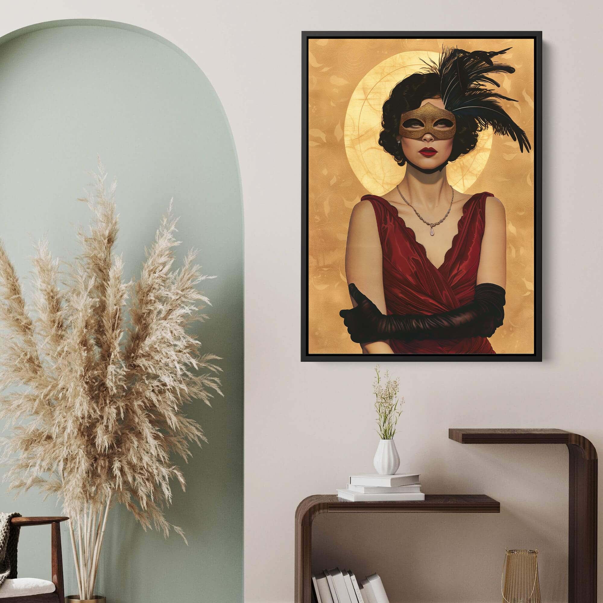 Masked Lady Canvas Print