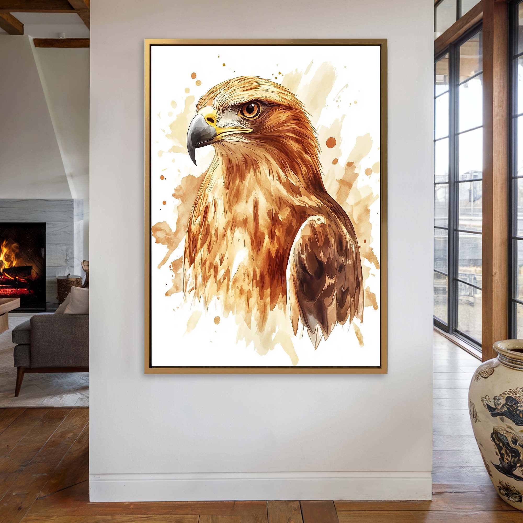 Golden Eagle Splash Canvas Print Canvas Art Wildfrog Art