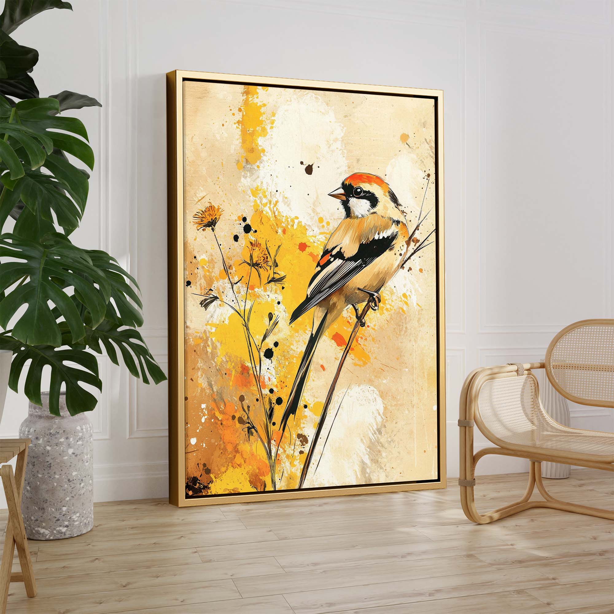 Golden Finch Splash Canvas Print Canvas Art Wildfrog Art
