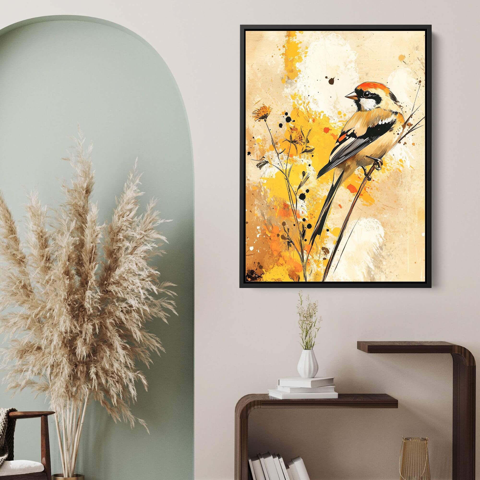 Golden Finch Splash Canvas Print Canvas Art Wildfrog Art