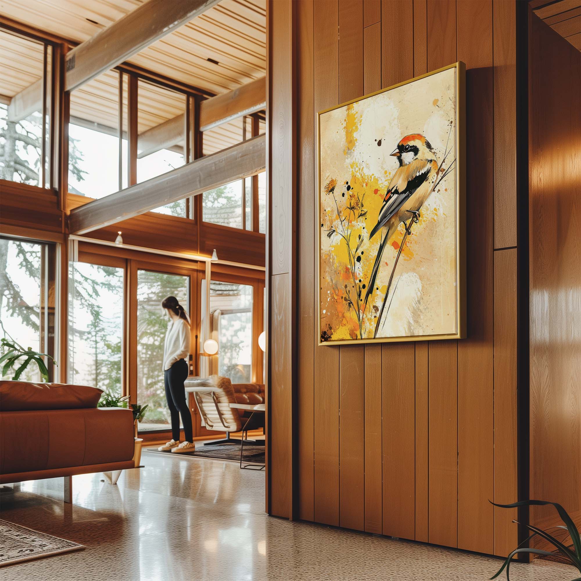 Golden Finch Splash Canvas Print Canvas Art Wildfrog Art