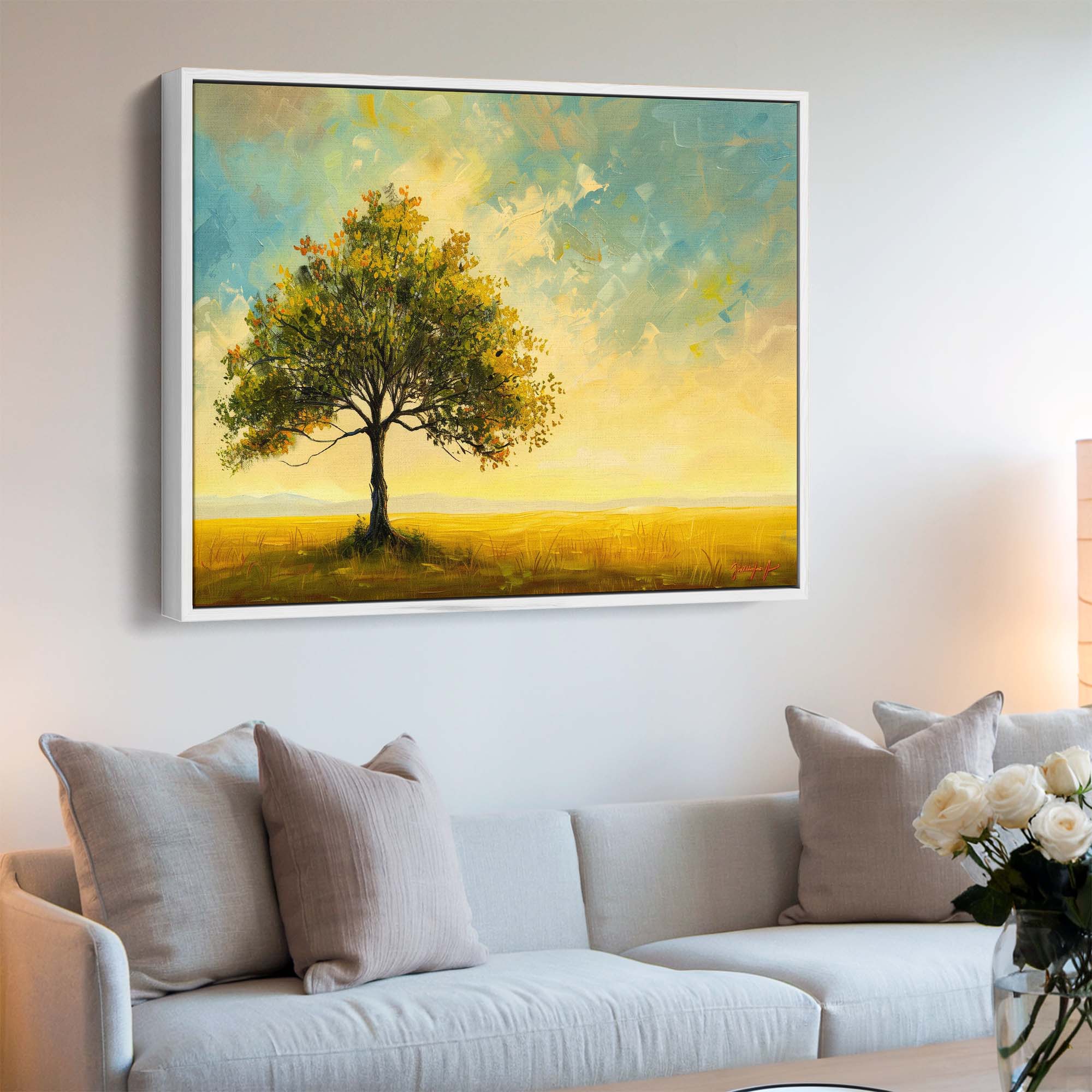 Golden Whisper Tree Canvas Print