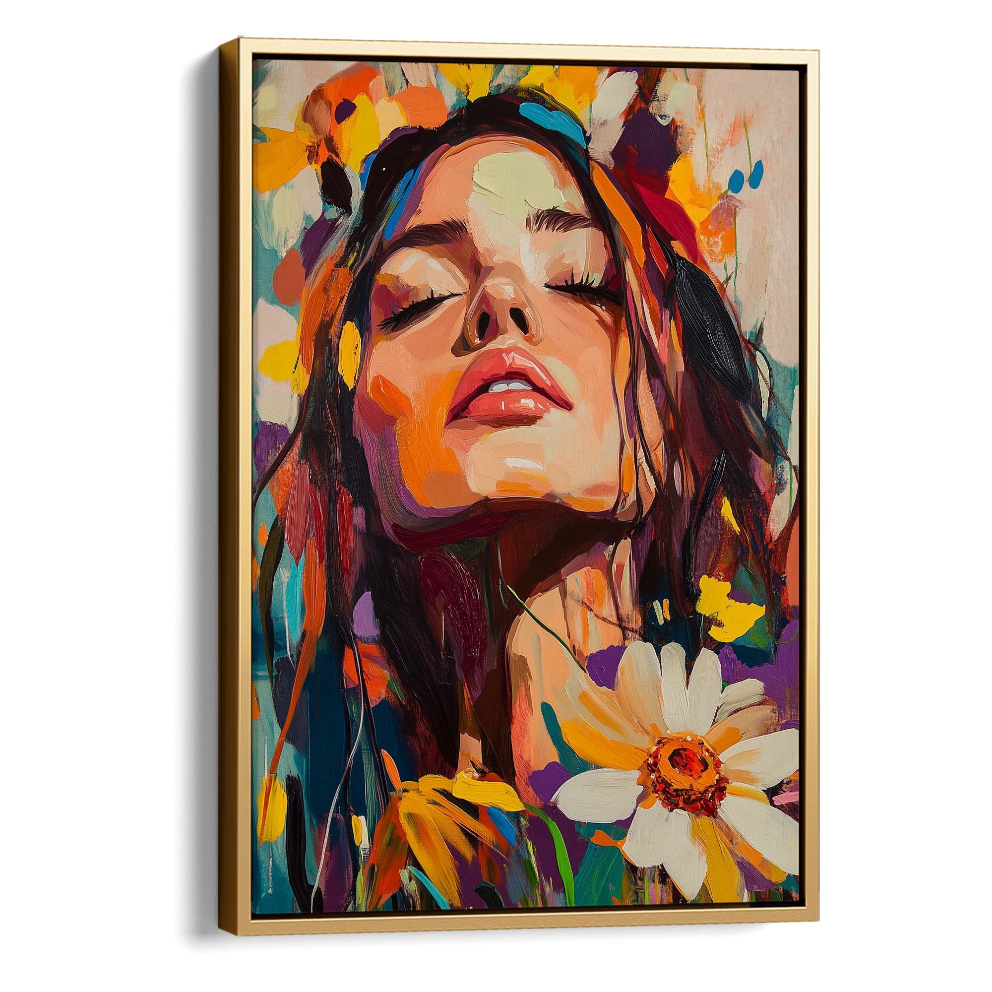 Head in the Flowers No2 Canvas Print Canvas Art Wildfrog Art