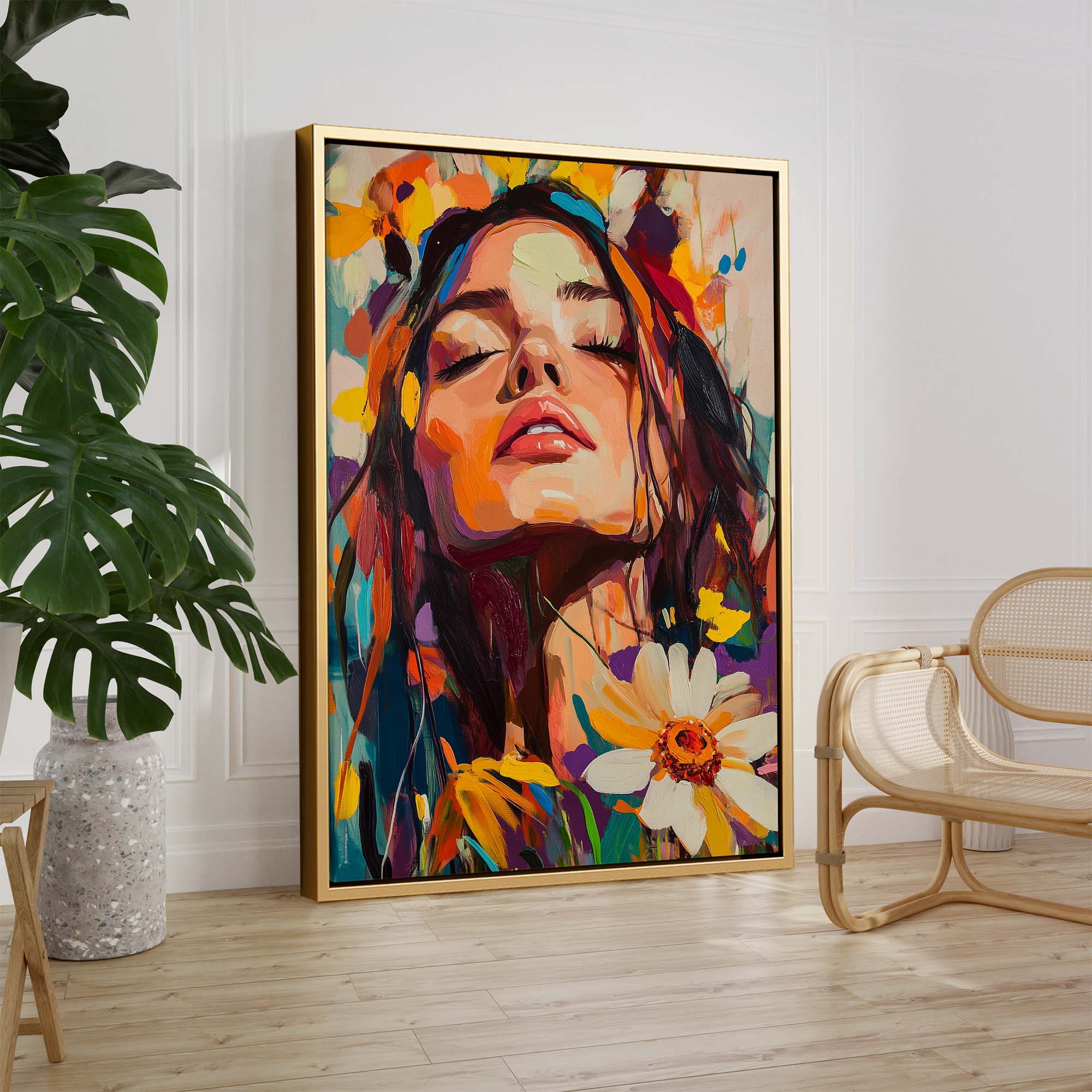 Head in the Flowers No2 Canvas Print Canvas Art Wildfrog Art