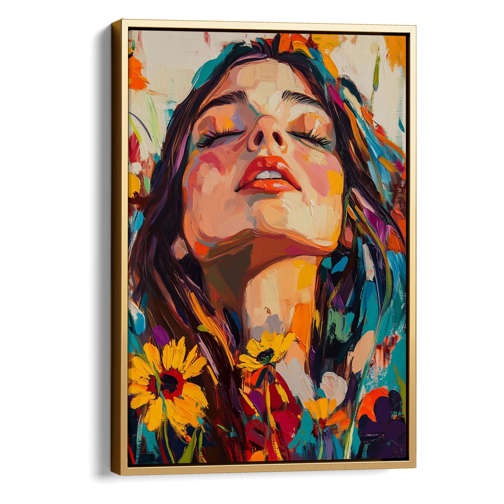 Head in the Flowers No3 Canvas Print Canvas Art Wildfrog Art