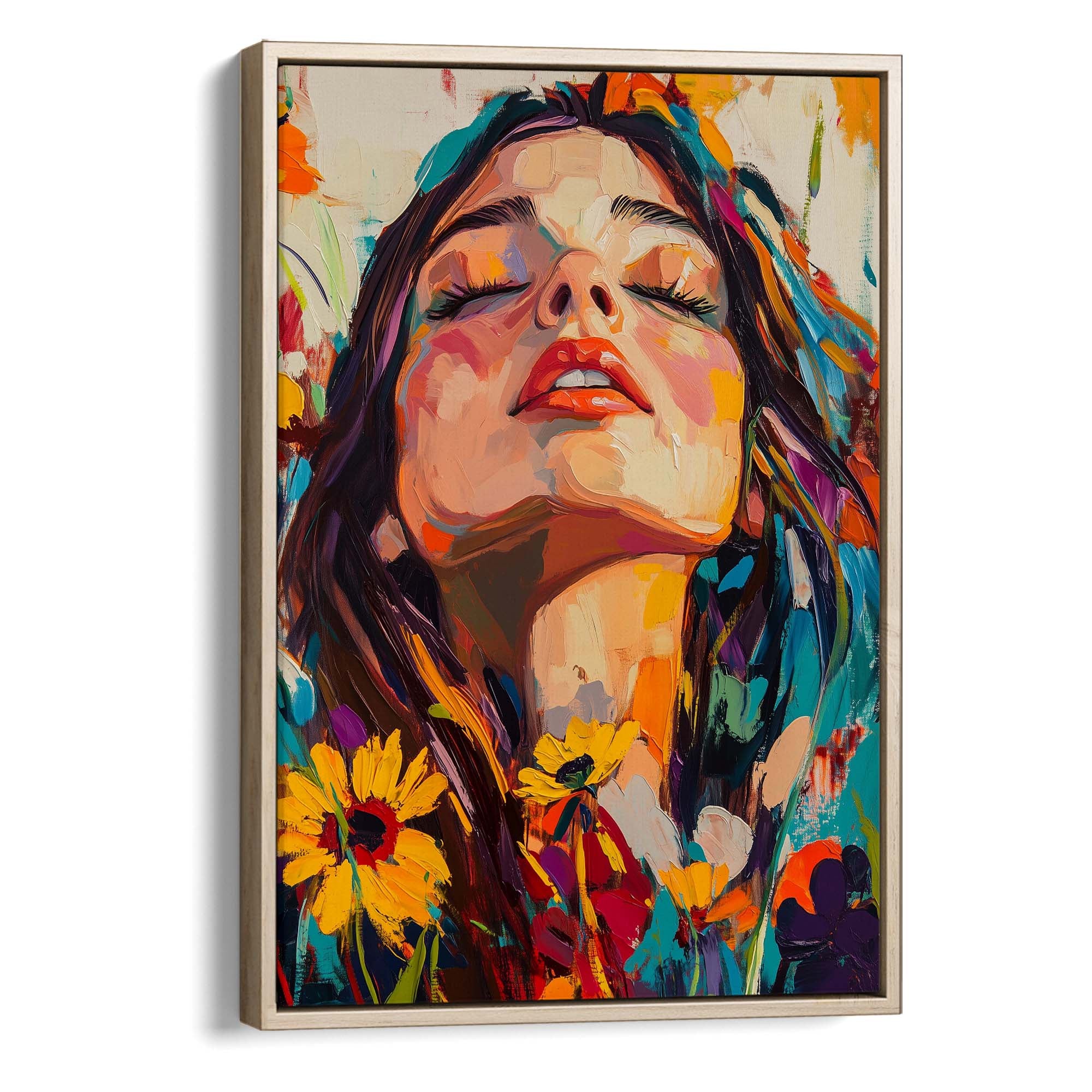 Head in the Flowers No3 Canvas Print Canvas Art Wildfrog Art