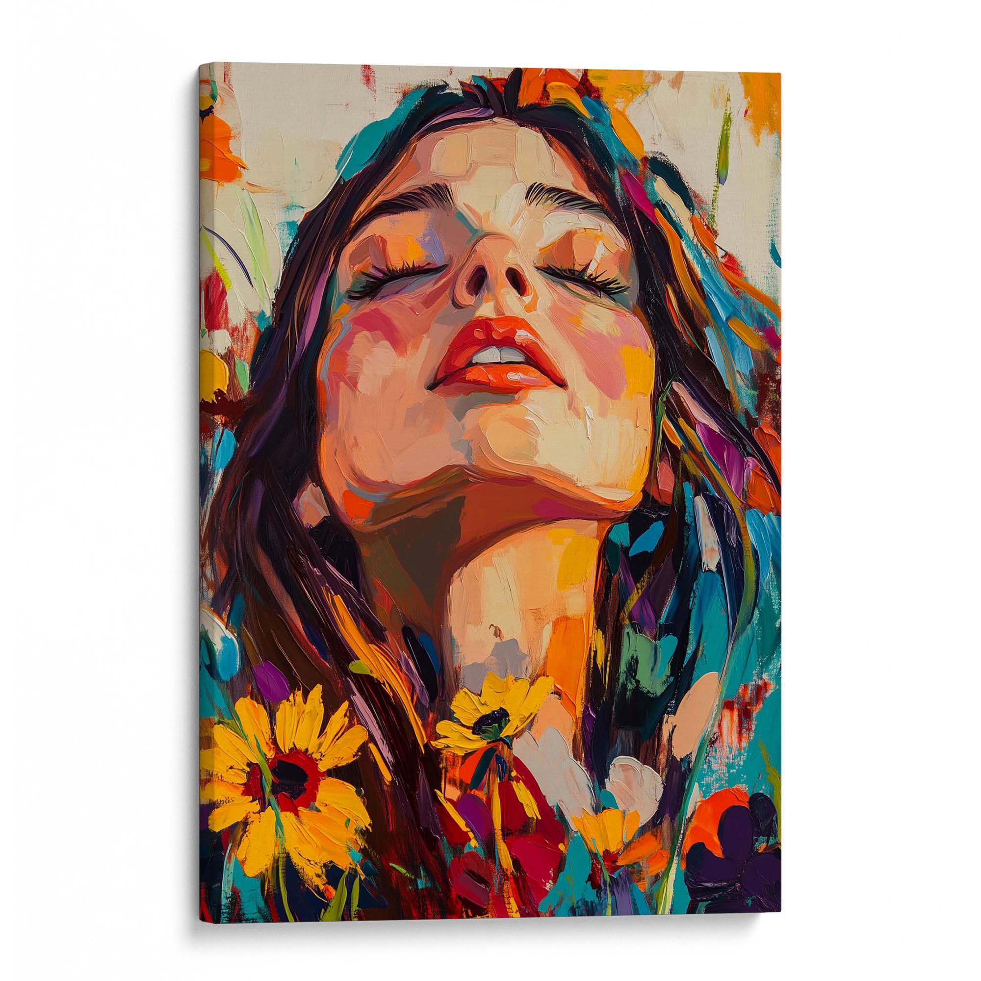 Head in the Flowers No3 Canvas Print Canvas Art Wildfrog Art