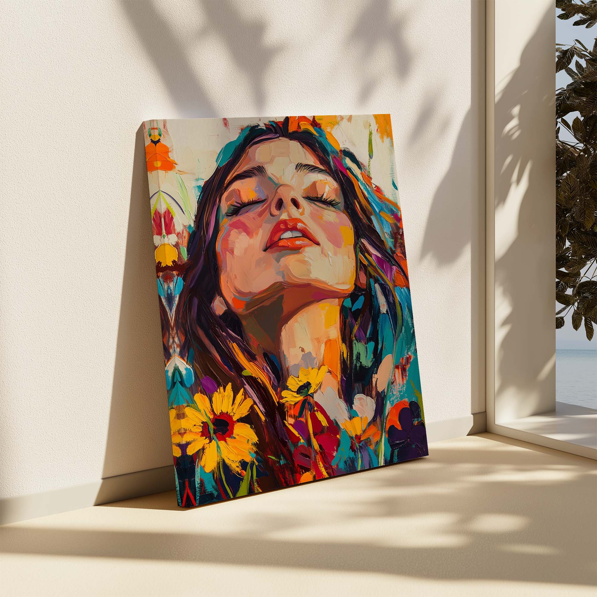 Head in the Flowers No3 Canvas Print Canvas Art Wildfrog Art