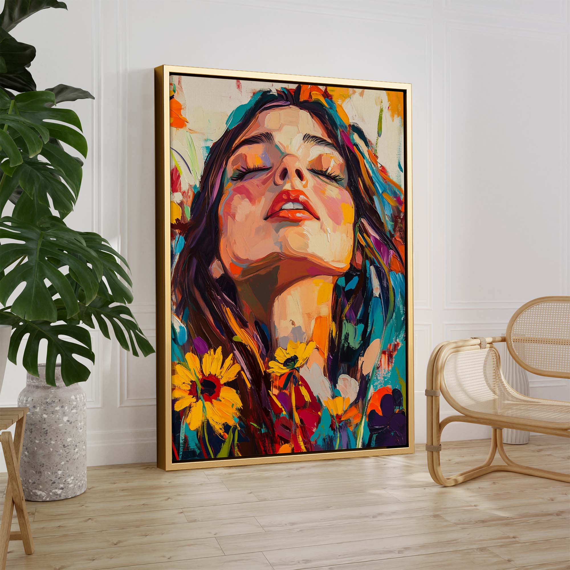 Head in the Flowers No3 Canvas Print Canvas Art Wildfrog Art