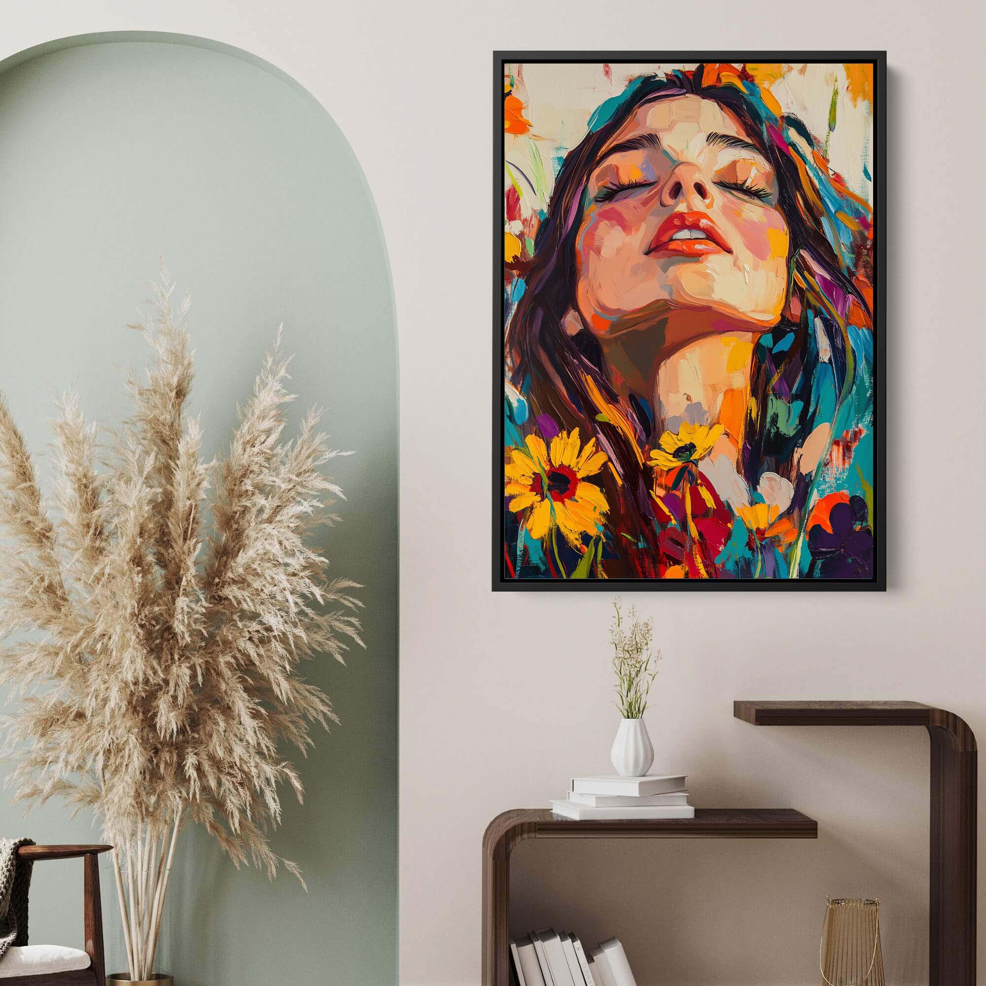 Head in the Flowers No3 Canvas Print Canvas Art Wildfrog Art