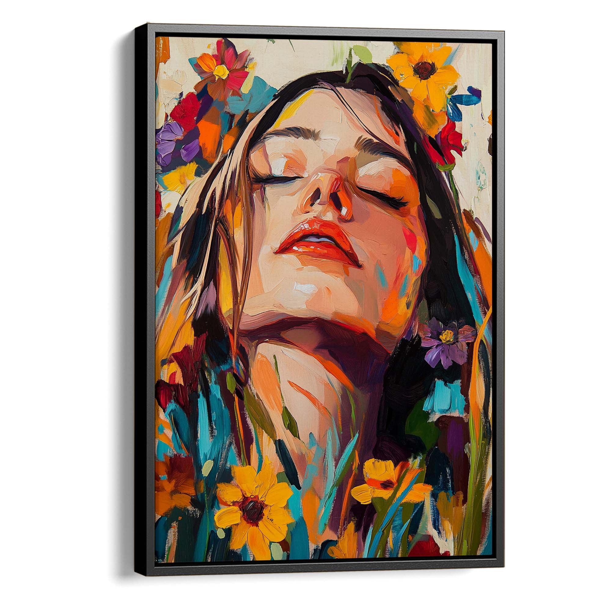 Head in the Flowers No4 Canvas Print Canvas Art Wildfrog Art