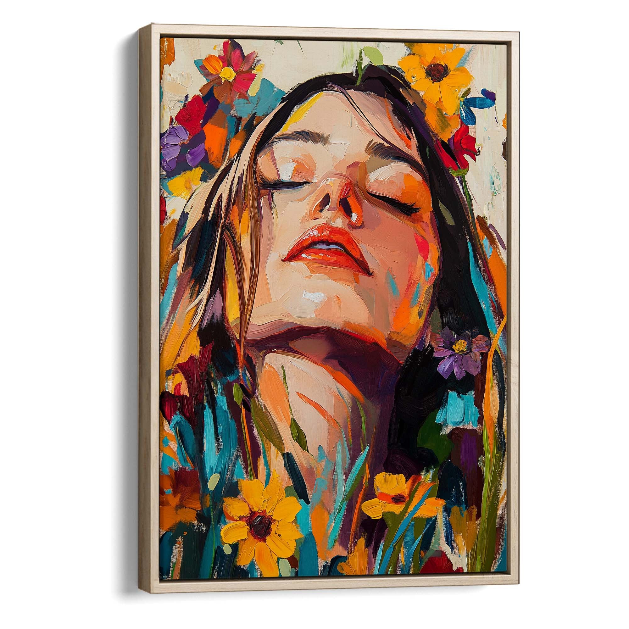 Head in the Flowers No4 Canvas Print Canvas Art Wildfrog Art
