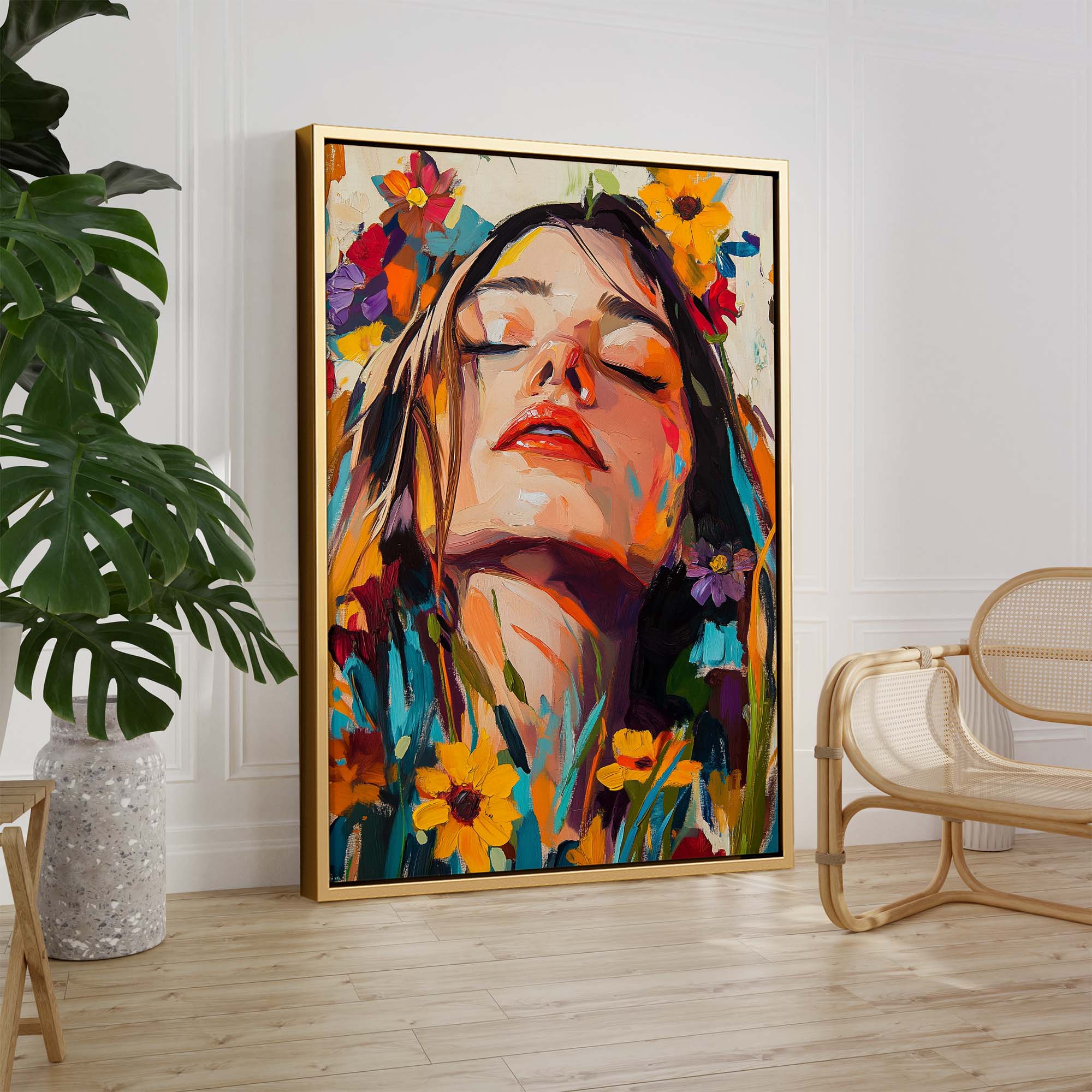Head in the Flowers No4 Canvas Print Canvas Art Wildfrog Art