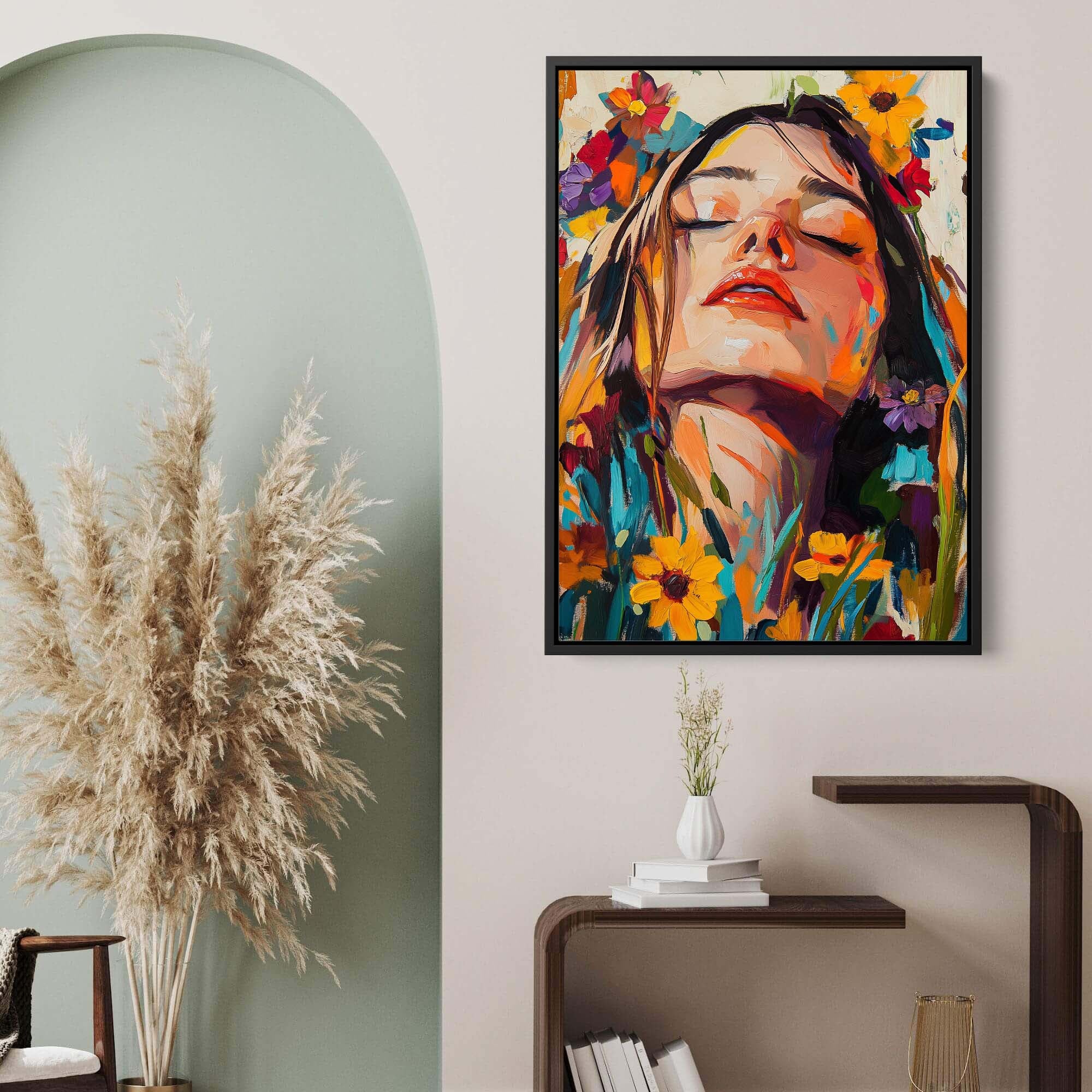 Head in the Flowers No4 Canvas Print Canvas Art Wildfrog Art