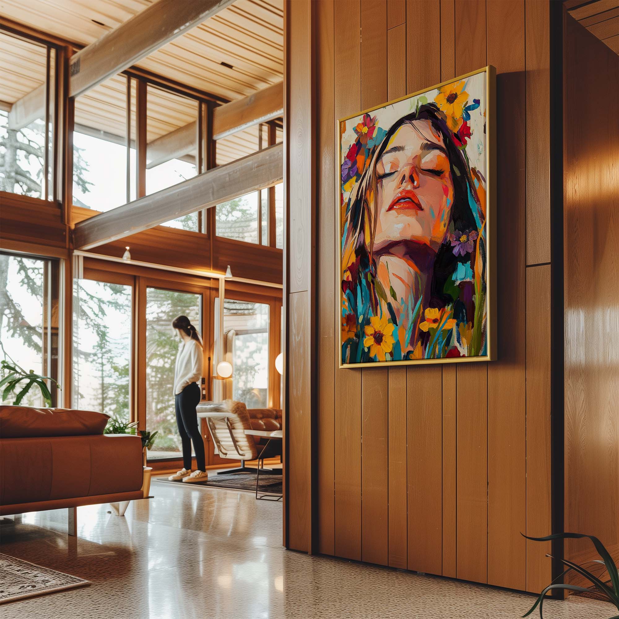 Head in the Flowers No4 Canvas Print Canvas Art Wildfrog Art